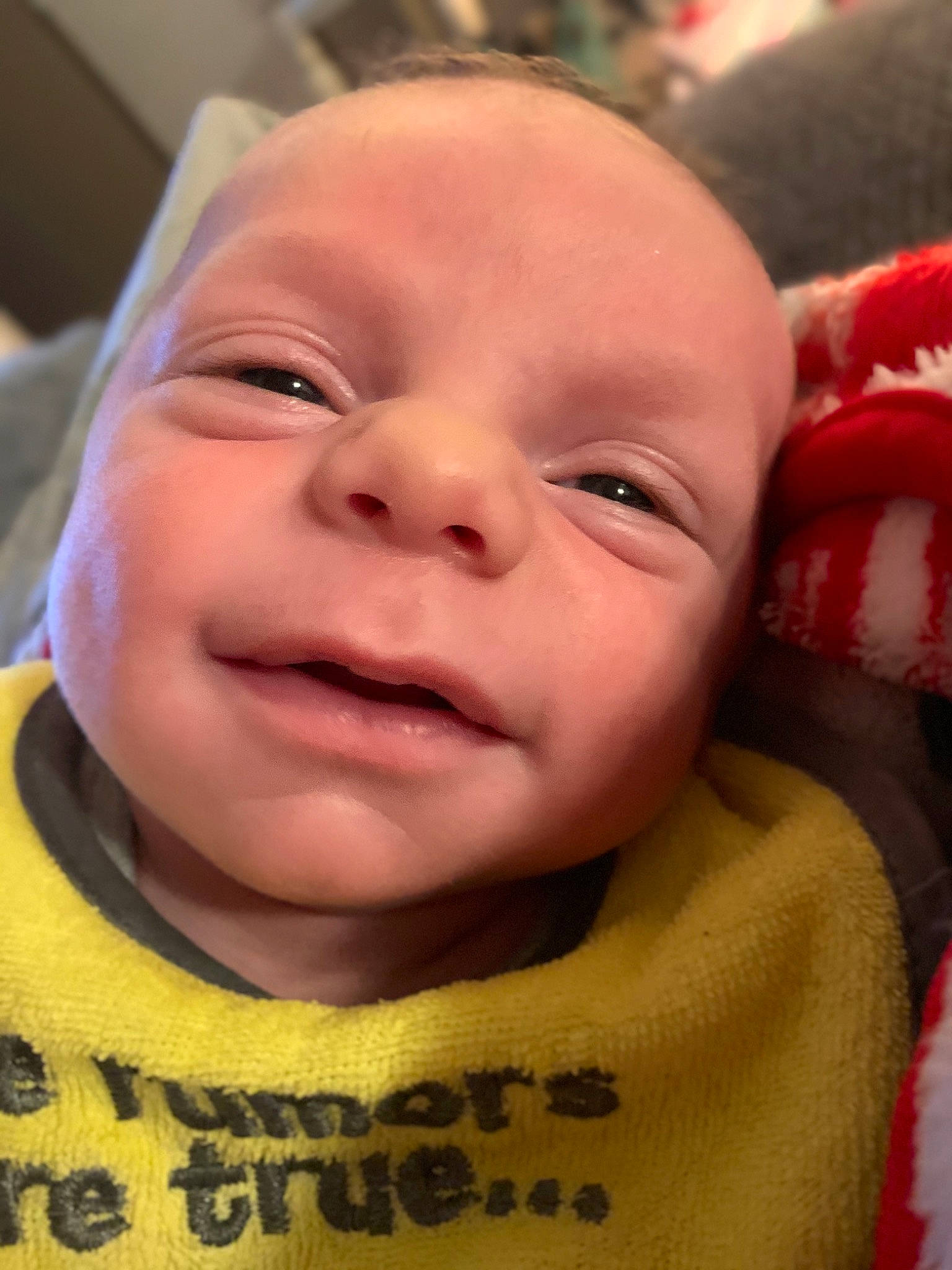 Wesley joined the competition — help win amazing prizes! baby, baby_toddler_clothing, cheek, child, chin, close_up, eye, eyebrow, eyelash, facial_expression, forehead, happy, iris, laugh, lip, organ, person, pleased, skin, toddler
