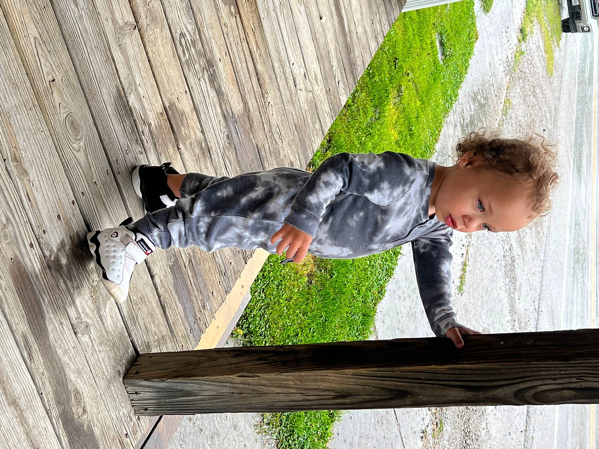 Draven joined the competition — help win amazing prizes! child, fun, grass, happy, hardwood, leisure, line, pattern, people_in_nature, person, plank, play, shadow, sitting, tints_and_shades, toddler, wood