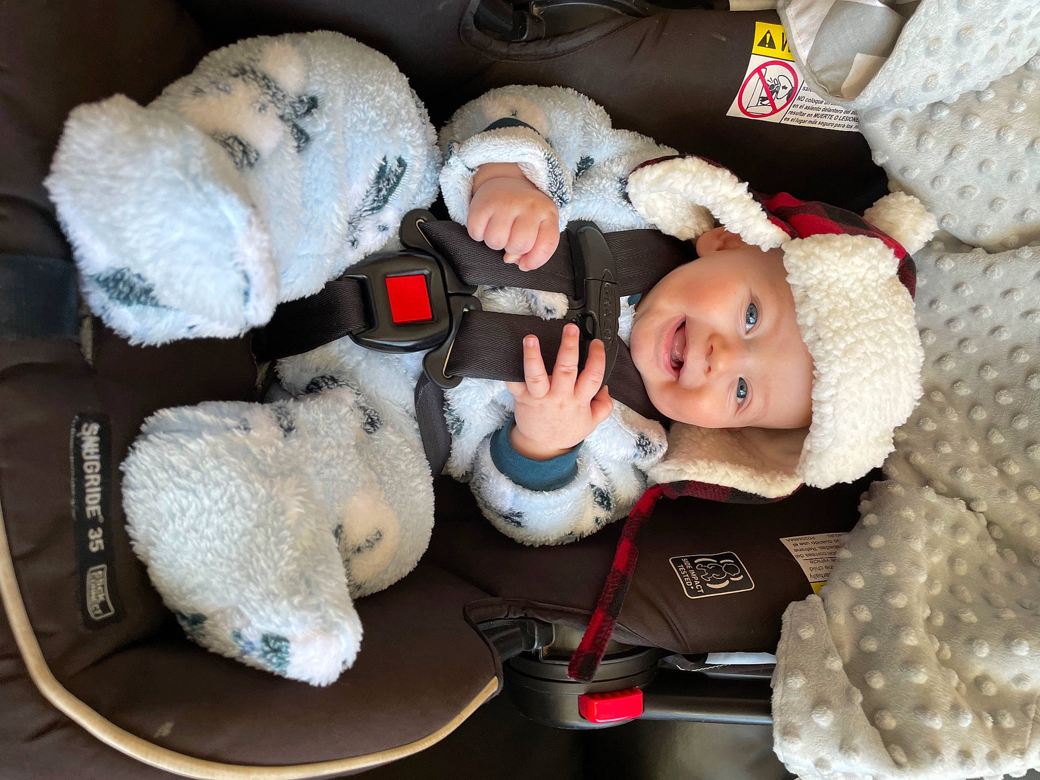 Paxton is registered to the contest to win money with this photo: baby, baby_products, baby_sleeping, baby_toddler_clothing, baby_toys, carmine, cheek, child, comfort, fur, headgear, headwear, person, plush, room, stuffed_toy, teddy_bear, textile, toddler, toy