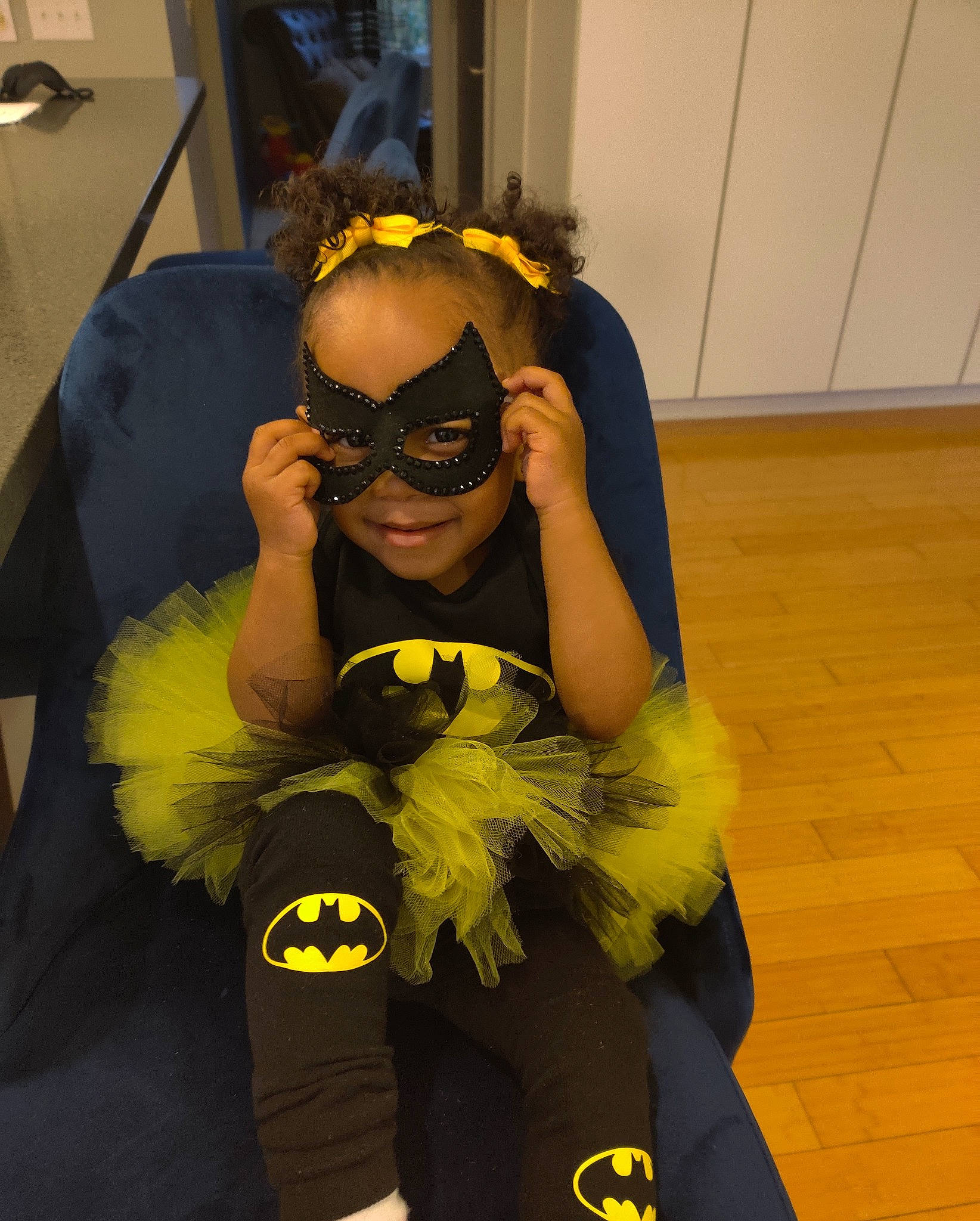 Denver is registered to the contest to win money with this photo: costume, costume_design, costume_hat, entertainment, event, eyewear, fashion_design, fictional_character, flooring, fun, fur, glove, happy, headpiece, mask, masque, performing_arts, person, personal_protective_equipment, smile