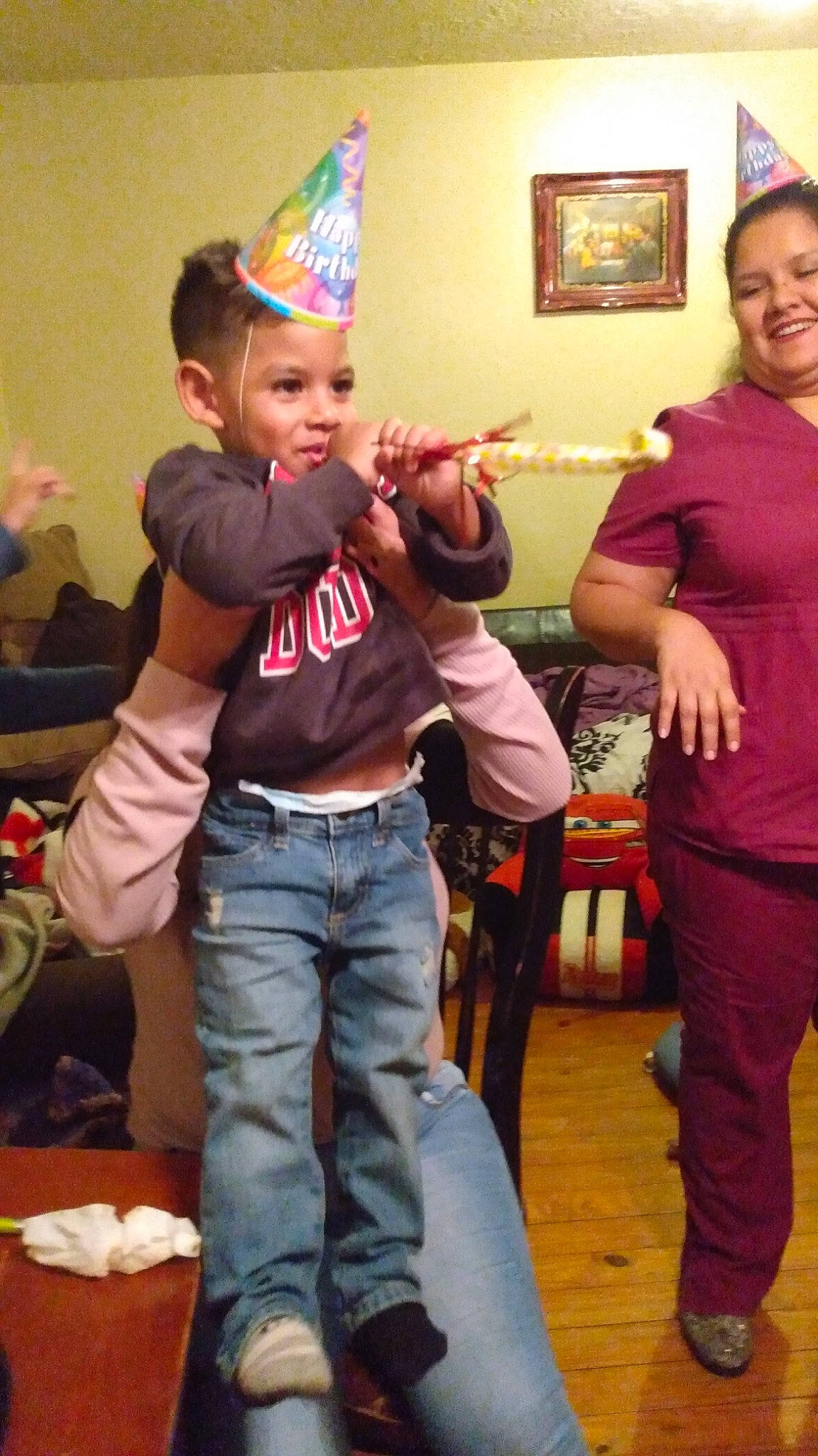Aiden is registered to the contest to win money with this photo: abdomen, child, event, fun, joy, party_supply, person, toddler