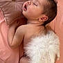 adorable, angel_wings, baby, child, comfort, cute, feathers, indoors, infant, lying_down, newborn, peaceful, pillow, pink_blanket, portrait, rest, skin, sleeping, soft, toddler