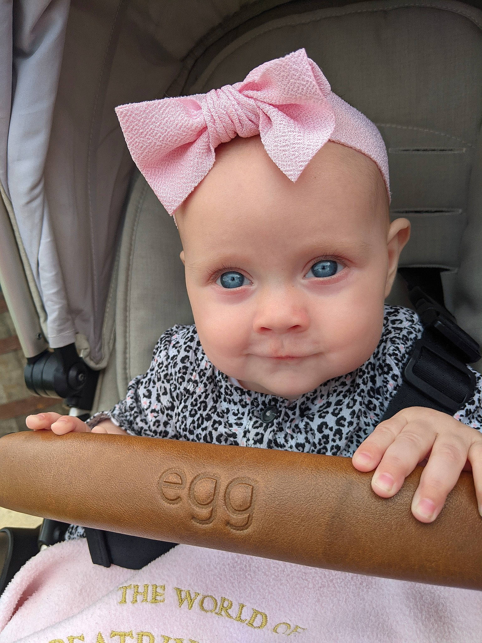 Elsie joined the competition — help win amazing prizes! baby, baby_carriage, baby_products, baby_safety, baby_toddler_clothing, car_seat, cheek, child, comfort, eyelash, fashion_accessory, finger, hand, happy, person, pink, product, skin, sleeve, textile