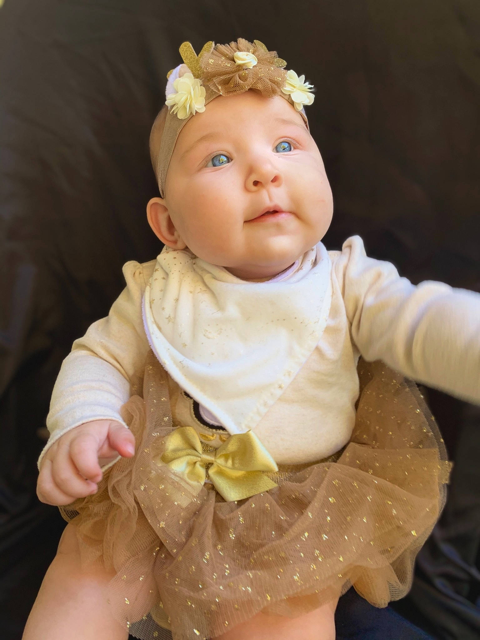 Hazel Mae joined the competition — help win amazing prizes! baby, baby_toddler_clothing, cheek, child, costume, costume_accessory, day_dress, dress, embellishment, fawn, hair_accessory, hand, headband, headgear, headpiece, person, pink, ruffle, skin, tiara