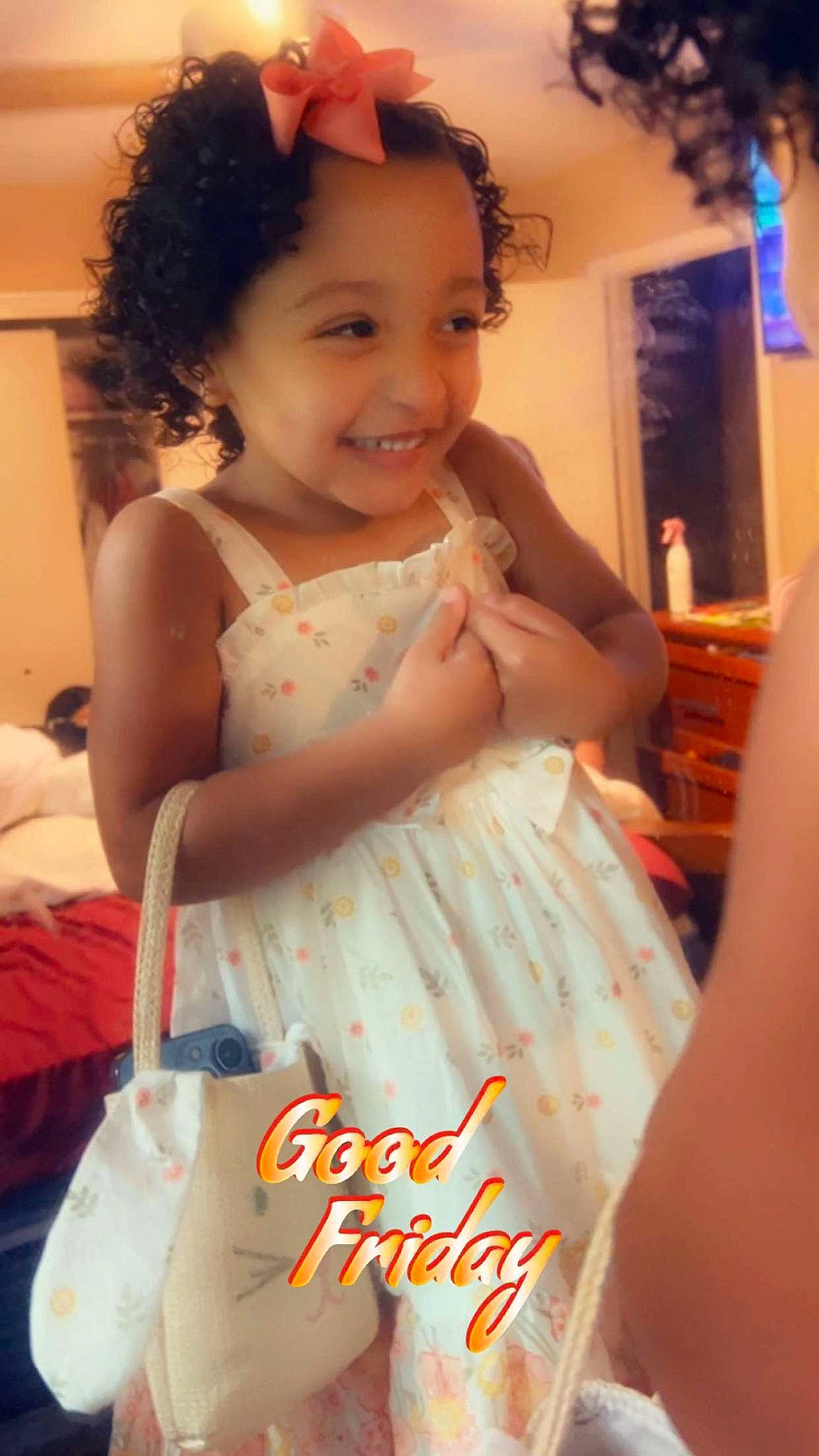 Jaylah is registered to the contest to win money with this photo: baby_toddler_clothing, child, day_dress, dress, event, fashion_design, flash_photography, formal_wear, fun, hairstyle, happy, joy, party, peach, person, room, ruffle, shoulder, skin, smile