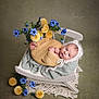 baby, infant, swaddle, bonnet, flowers, blue_flowers, yellow_flowers, chair, wooden_chair, blanket, vintage, portrait, cute, cozy, soft_texture, indoor, decor, cute_baby, newborn, photography