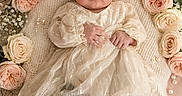 Gloria joined the competition — help win amazing prizes! baby, blanket, child, cute, decorative, dress, elegant, flowers, headband, indoors, infant, knitted, laying_down, pearls, person, portrait, roses, shoes, soft_lighting, velvet