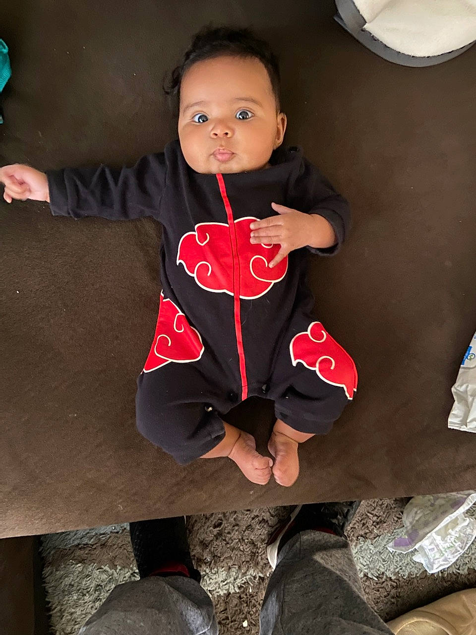 Marina is registered to the contest to win money with this photo: baby_toddler_clothing, carmine, child, costume, flash_photography, fun, happy, human_leg, knee, neck, person, play, room, sitting, sleeve, t_shirt, thigh, toddler, vacation