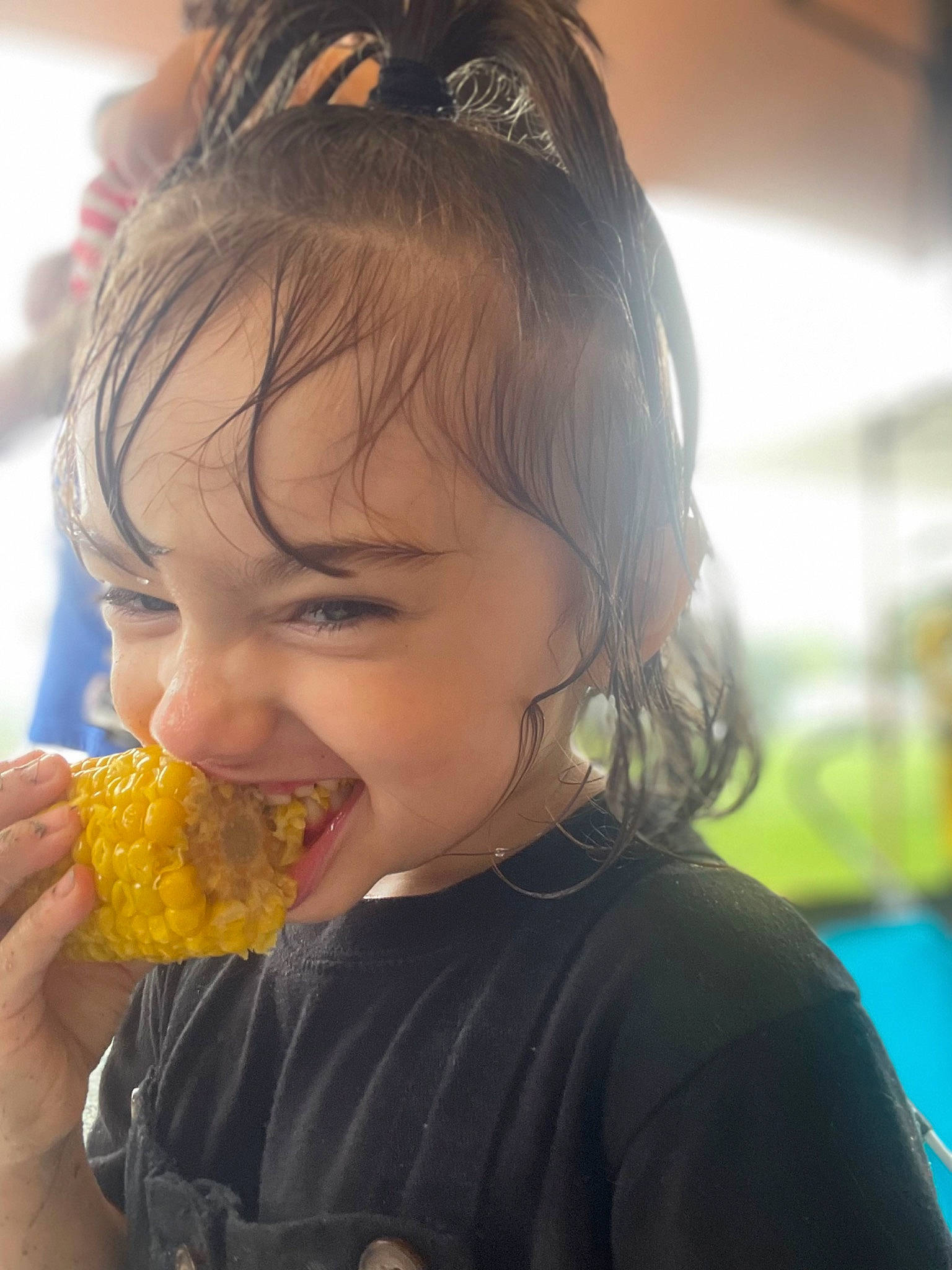 Leanna is registered to the contest to win money with this photo: american_food, bangs, biting, child, comfort_food, cuisine, dish, eating, eyelash, finger_food, food, food_craving, fun, happy, headpiece, ingredient, junk_food, natural_foods, person, sweetness