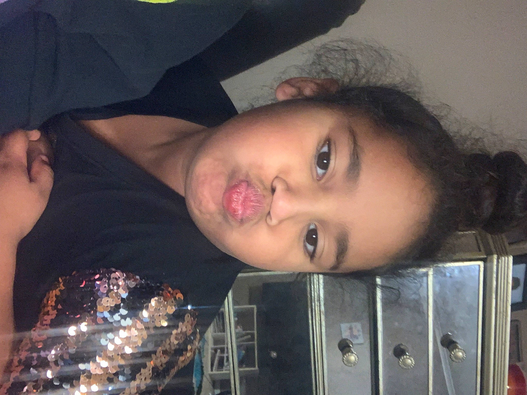 Leah is registered to the contest to win money with this photo: black_hair, cheek, chin, cool, dress, eyebrow, eyelash, flash_photography, forehead, hairstyle, human, human_body, iris, jaw, lip, long_hair, mouth, neck, nose, person