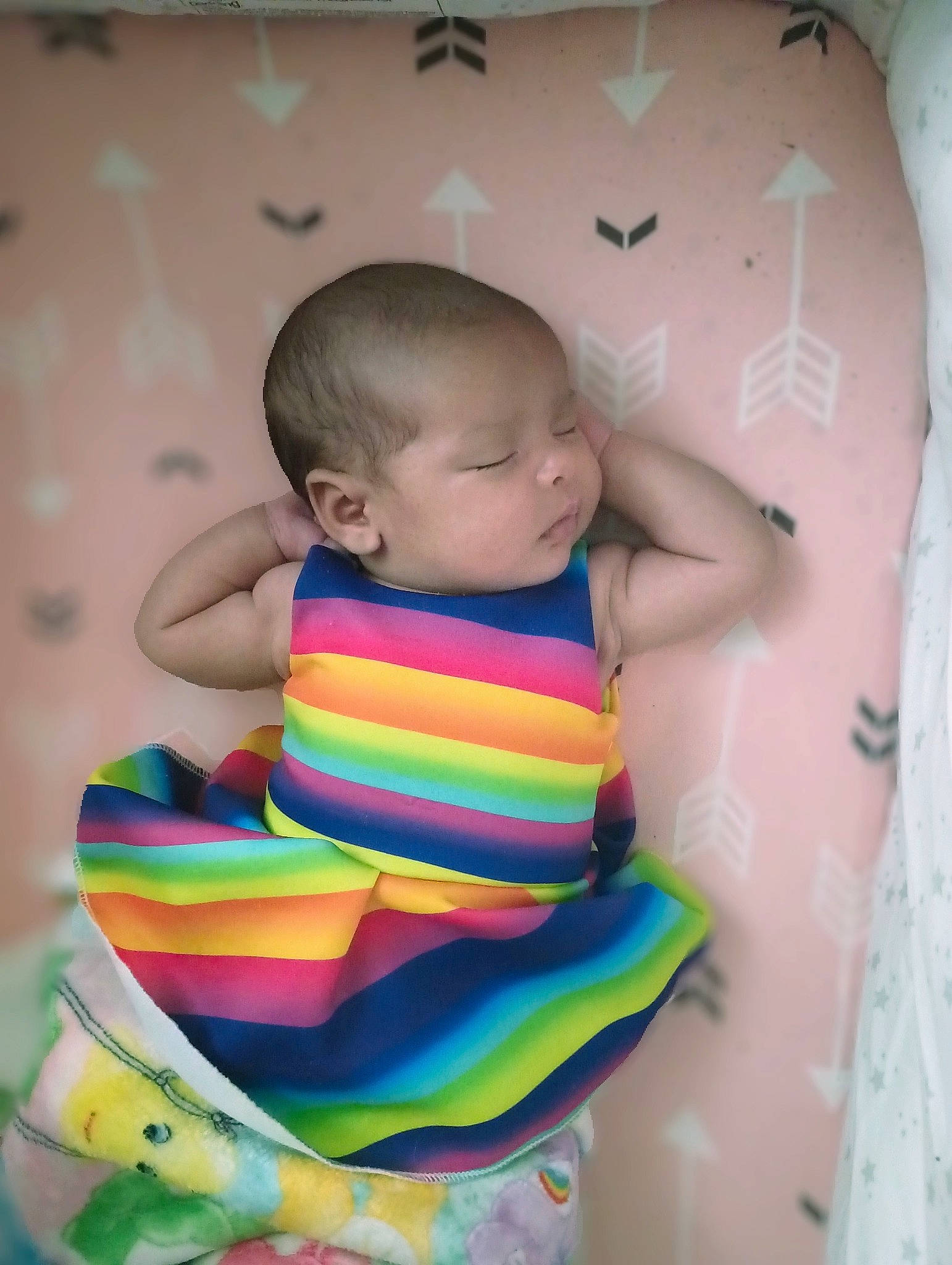 Aubriella joined the competition — help win amazing prizes! baby, baby_products, baby_toddler_clothing, child, comfort, finger, hairstyle, happy, linens, magenta, pattern, person, pink, play, room, sitting, skin, sleeve, stomach, t_shirt