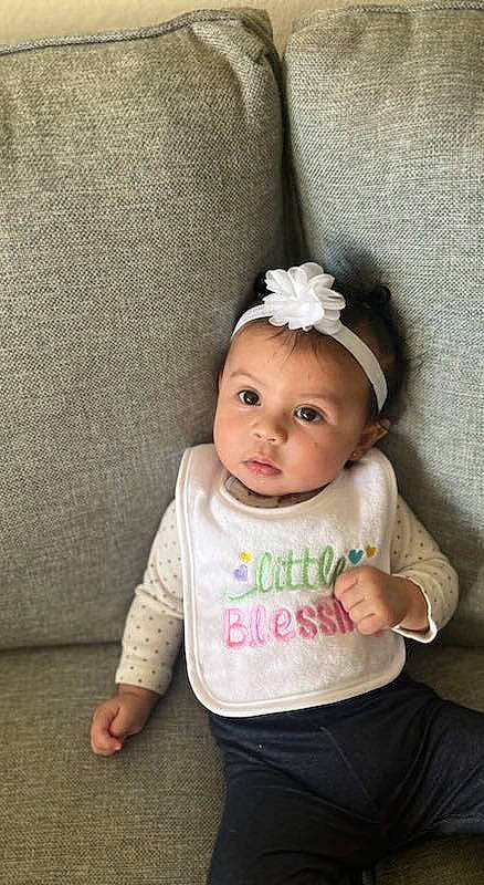 Elena joined the competition — help win amazing prizes! baby, baby_toddler_clothing, cheek, child, dress, eye, eyelash, fashion_accessory, happy, head, headband, headgear, headpiece, jewellery, lip, nose, person, pink, sleeve, t_shirt