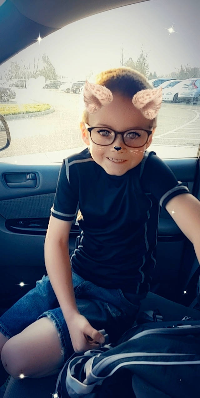 Maison joined the competition — help win amazing prizes! automotive_design, blond, bumper, cool, electric_blue, eyewear, family_car, flash_photography, fun, glasses, hairstyle, happy, human_leg, person, personal_protective_equipment, shoulder, sitting, thigh, toddler, vehicle_door