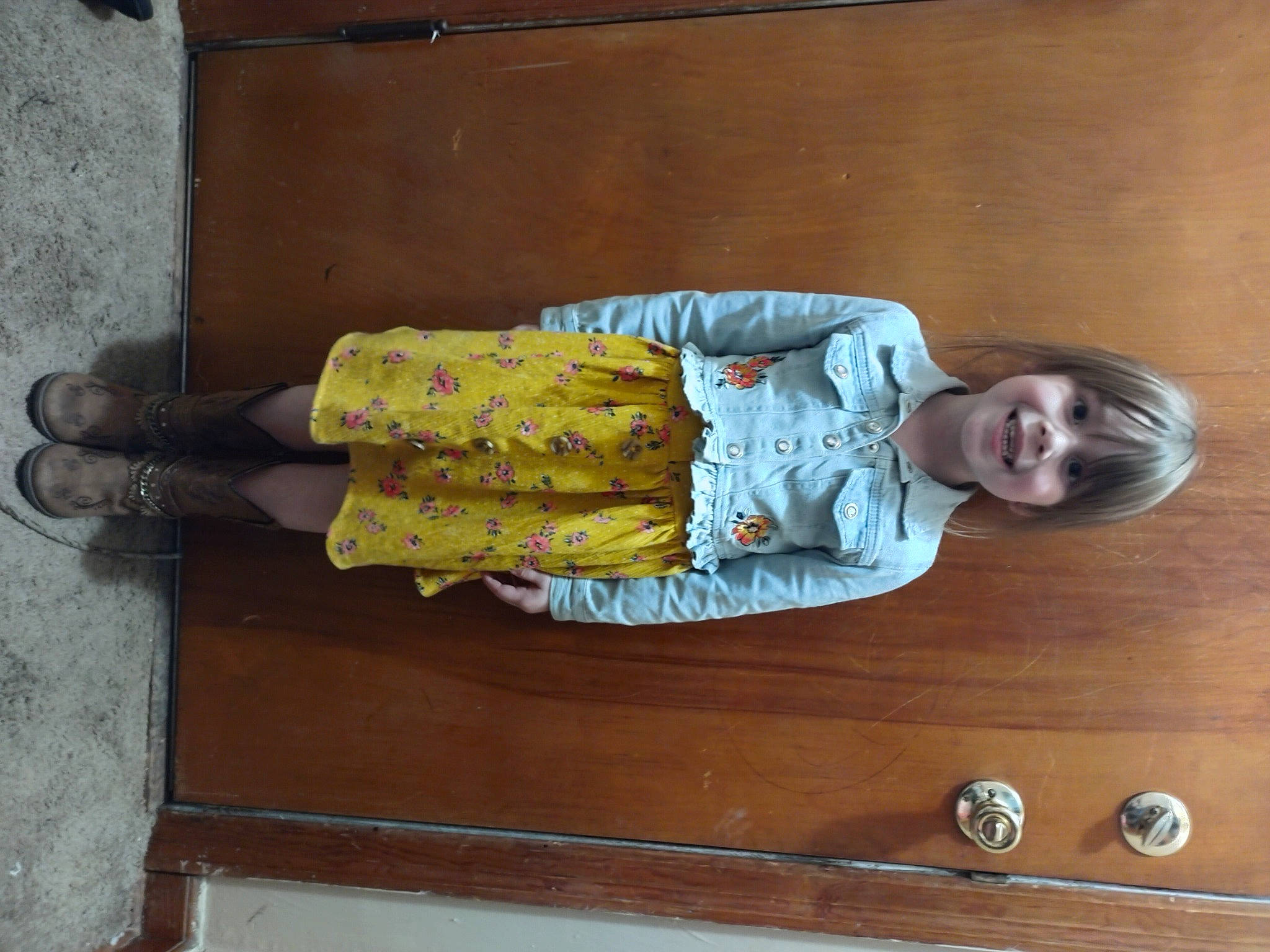 Paisley joined the competition — help win amazing prizes! baby_toddler_clothing, comfort, drawer, flower, foot, glove, happy, hardwood, human_leg, joy, linens, pattern, person, room, sitting, sleeve, smile, toddler, varnish, wood