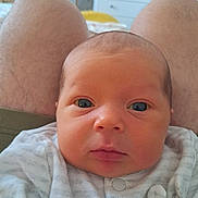 Finn joined the competition — help win amazing prizes! baby, child, closeup, clothing, comfortable, cute, expression, eyes, face, head, human, indoors, infant, lap, newborn, person, portrait, skin, soft, young