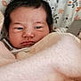 Adeline is registered to the contest to win money with this photo: baby, blanket, child, closeup, cozy, cute, expression, face, floral_background, hair, indoors, infant, newborn, person, pink, portrait, resting, skin, soft, warm