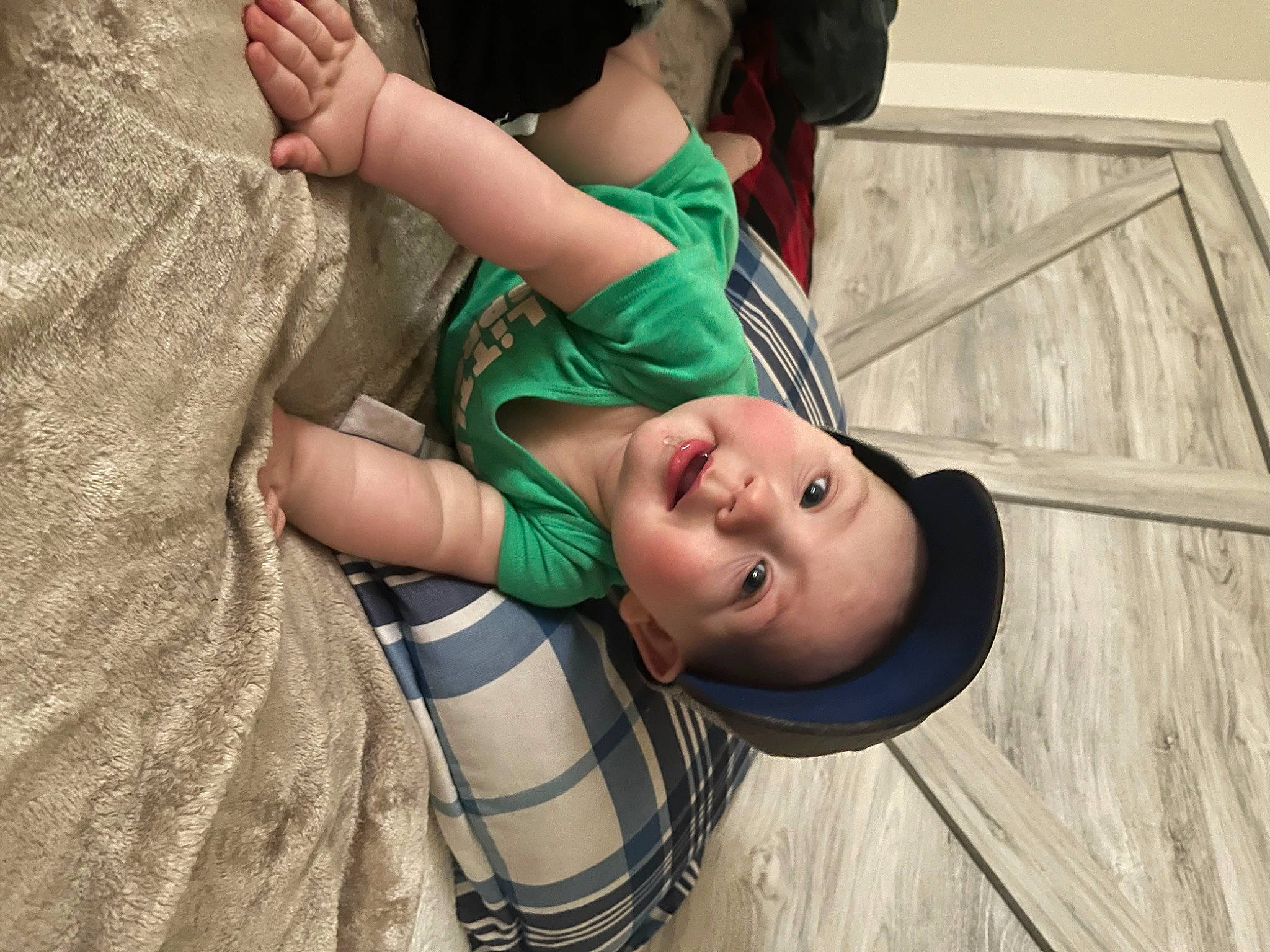 Issac joined the competition — help win amazing prizes! baby, baby_products, child, dress, elbow, eyewear, fashion_accessory, flash_photography, fun, gesture, grass, hand, happy, hat, headwear, human_leg, person, sitting, smile, toddler