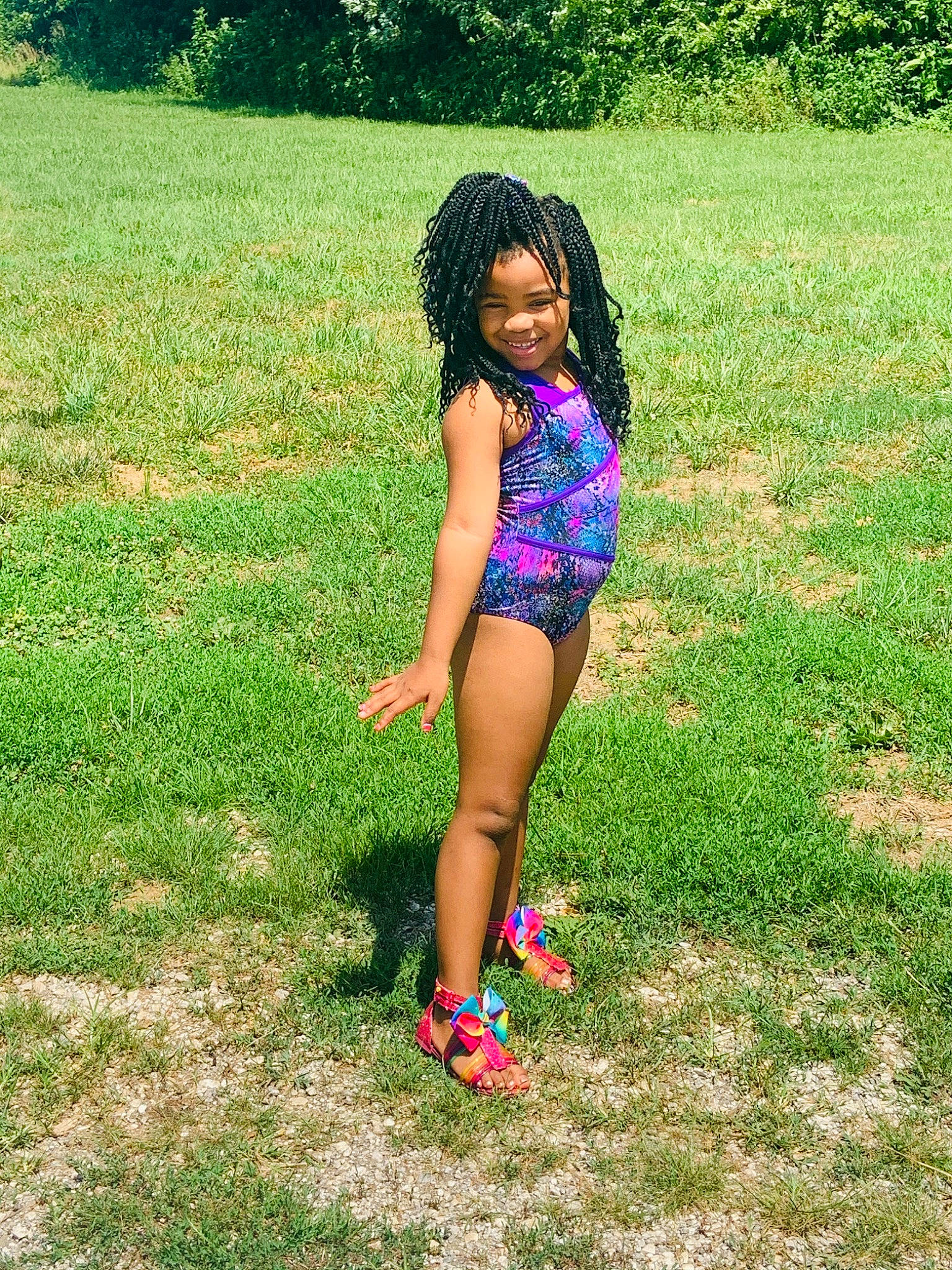 Ayanna joined the competition — help win amazing prizes! black_hair, child, dress, grass, hairstyle, happy, headwear, human_leg, joy, leg, leisure, long_hair, meadow, person, photo_shoot, photography, plant, summer, thigh, tree