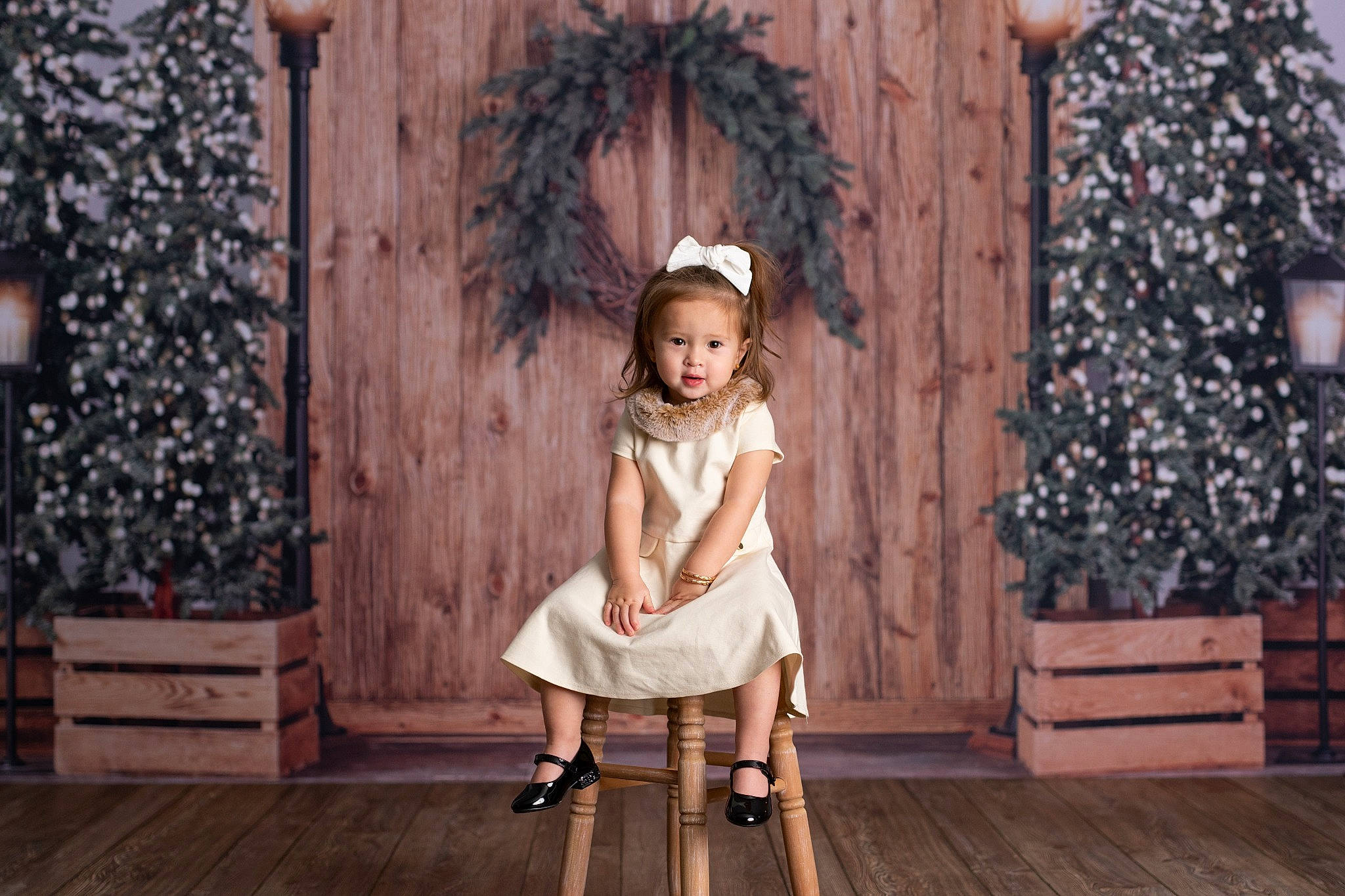 Charlize is registered to the contest to win money with this photo: child, day_dress, dress, event, fashion_design, flash_photography, flooring, formal_wear, fun, happy, hardwood, long_hair, pattern, peach, person, sitting, smile, standing, textile, toddler