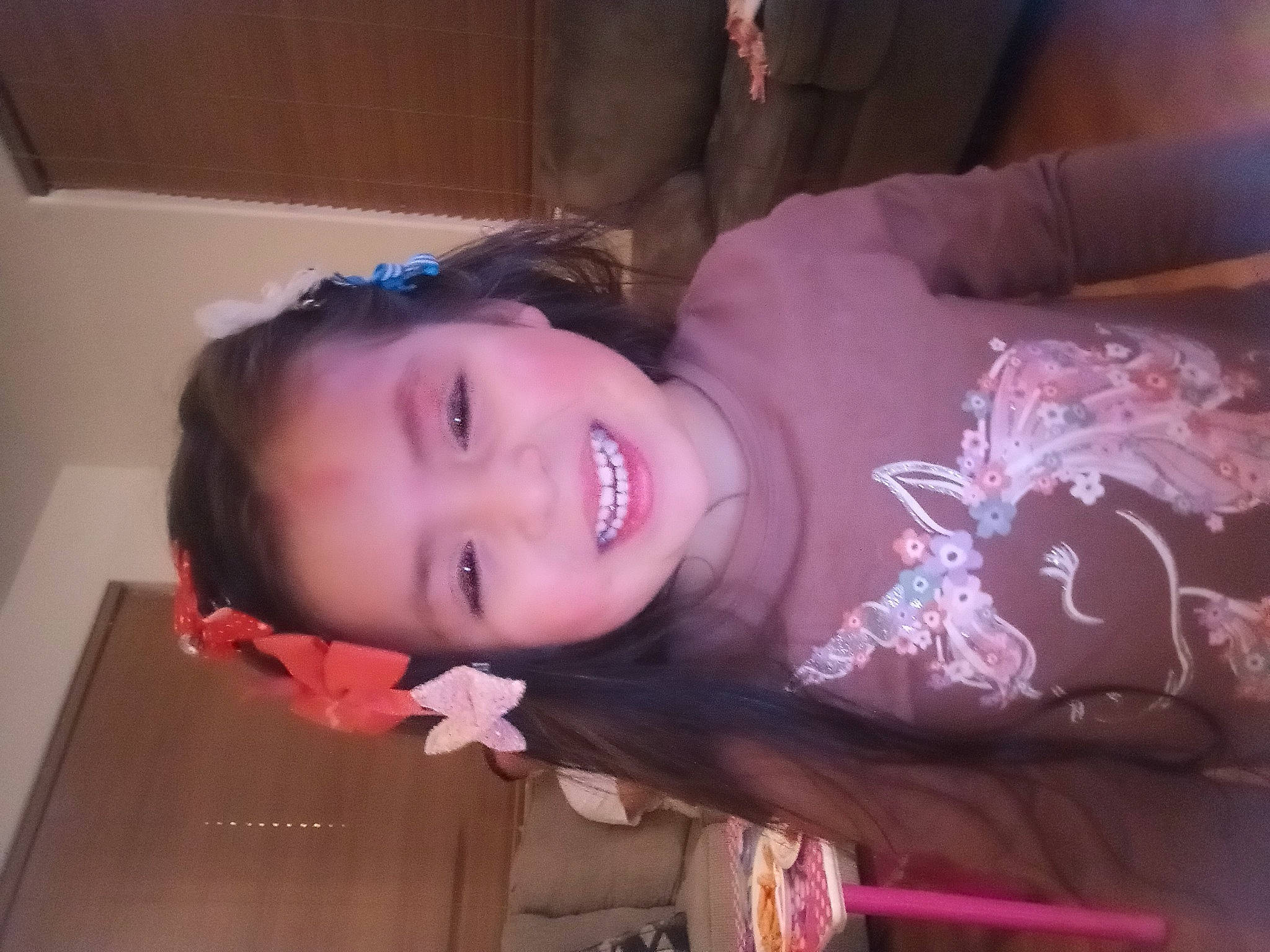 Genesis is registered to the contest to win money with this photo: cheek, child, chin, eyebrow, eyelash, flooring, fun, happy, iris, joy, lip, magenta, mouth, nose, person, pink, room, skin, smile, throat