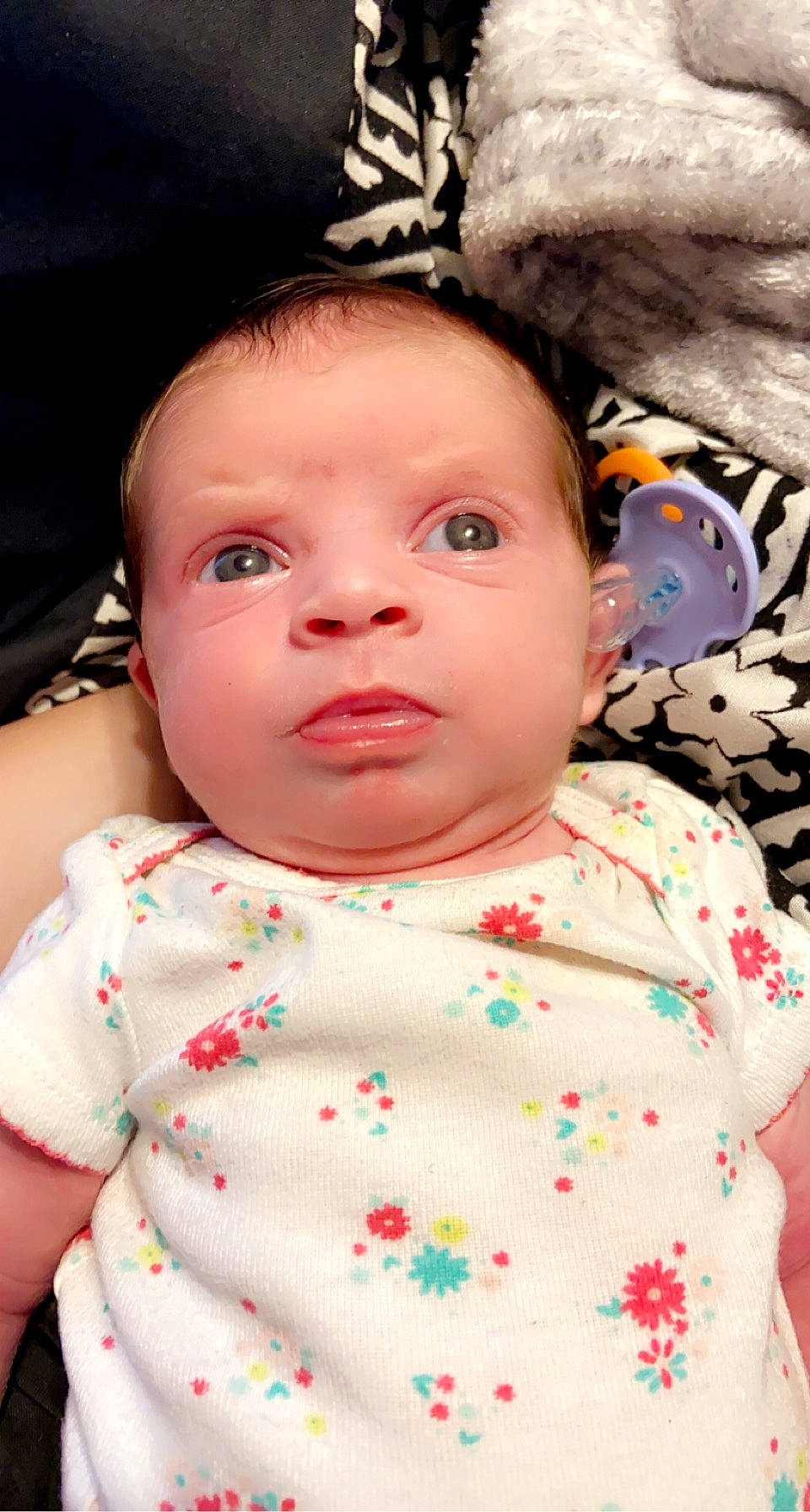 Sophie is registered to the contest to win money with this photo: baby, baby_toddler_clothing, cheek, chin, eyebrow, eyelash, face, facial_expression, head, human, iris, lip, mouth, nose, organ, person, pink, product, skin, sleeve