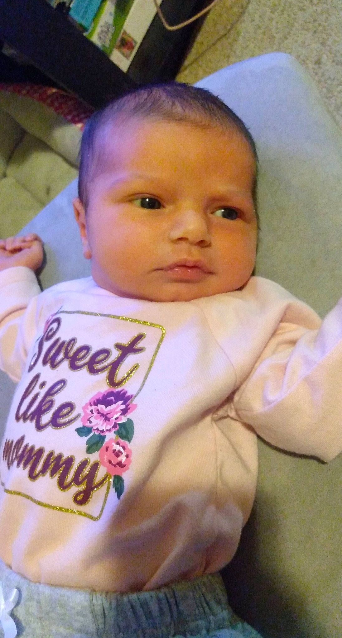 Theodora is registered to the contest to win money with this photo: baby, baby_products, baby_toddler_clothing, bib, cheek, child, ear, eyebrow, forehead, human, linens, lip, person, skin, toddler