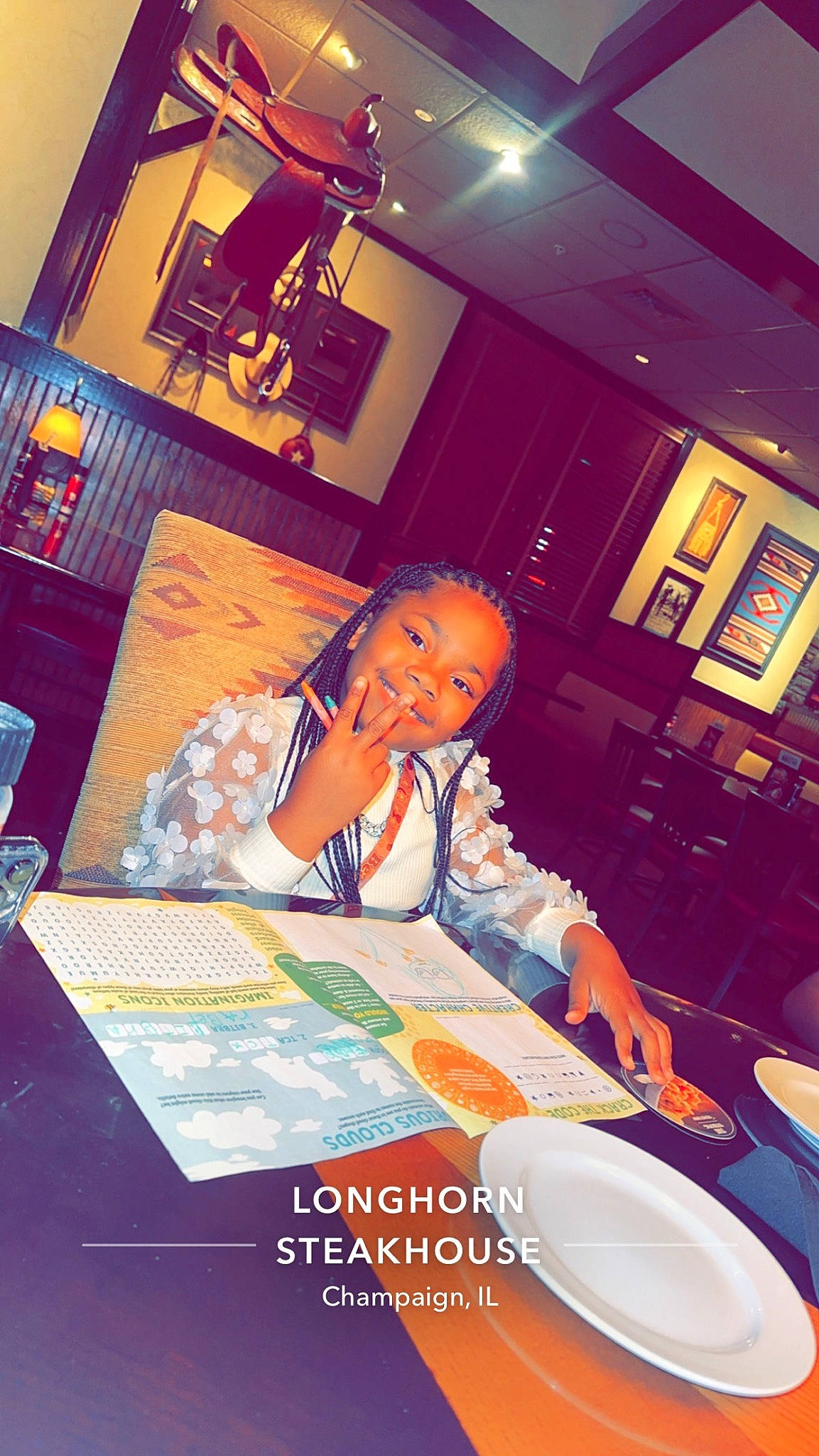 Gracie joined the competition — help win amazing prizes! beauty, bowl, chair, dishware, flooring, fun, interior_design, joy, lamp, leisure, light_fixture, lighting, magenta, material_property, person, plate, porcelain, room, serveware, table