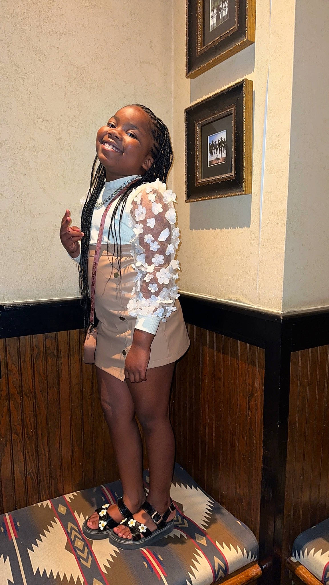 Gracie joined the competition — help win amazing prizes! bag, event, eyewear, fashion_design, fun, happy, human_leg, jewellery, joint, joy, knee, leg, luggage_and_bags, person, picture_frame, room, shoulder, smile, standing, stocking