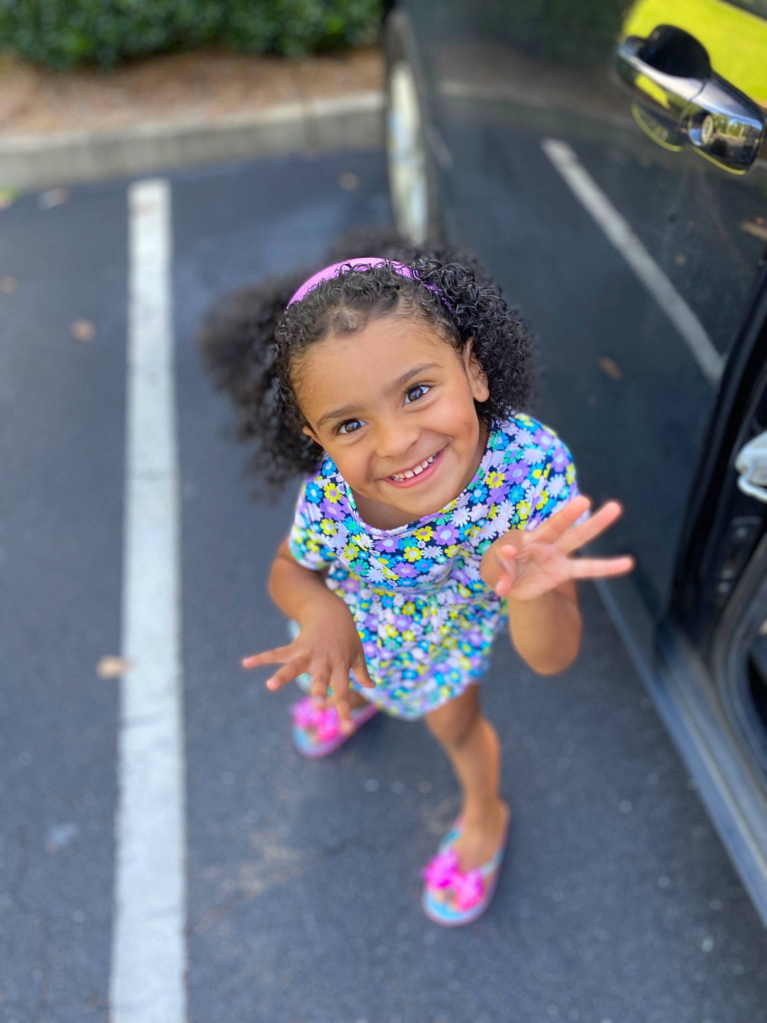 Aubreigh joined the competition — help win amazing prizes! asphalt, automotive_lighting, cool, eye, face, fun, happy, hood, joy, leisure, magenta, person, pink, public_space, recreation, road, road_surface, sidewalk, smile, street_fashion