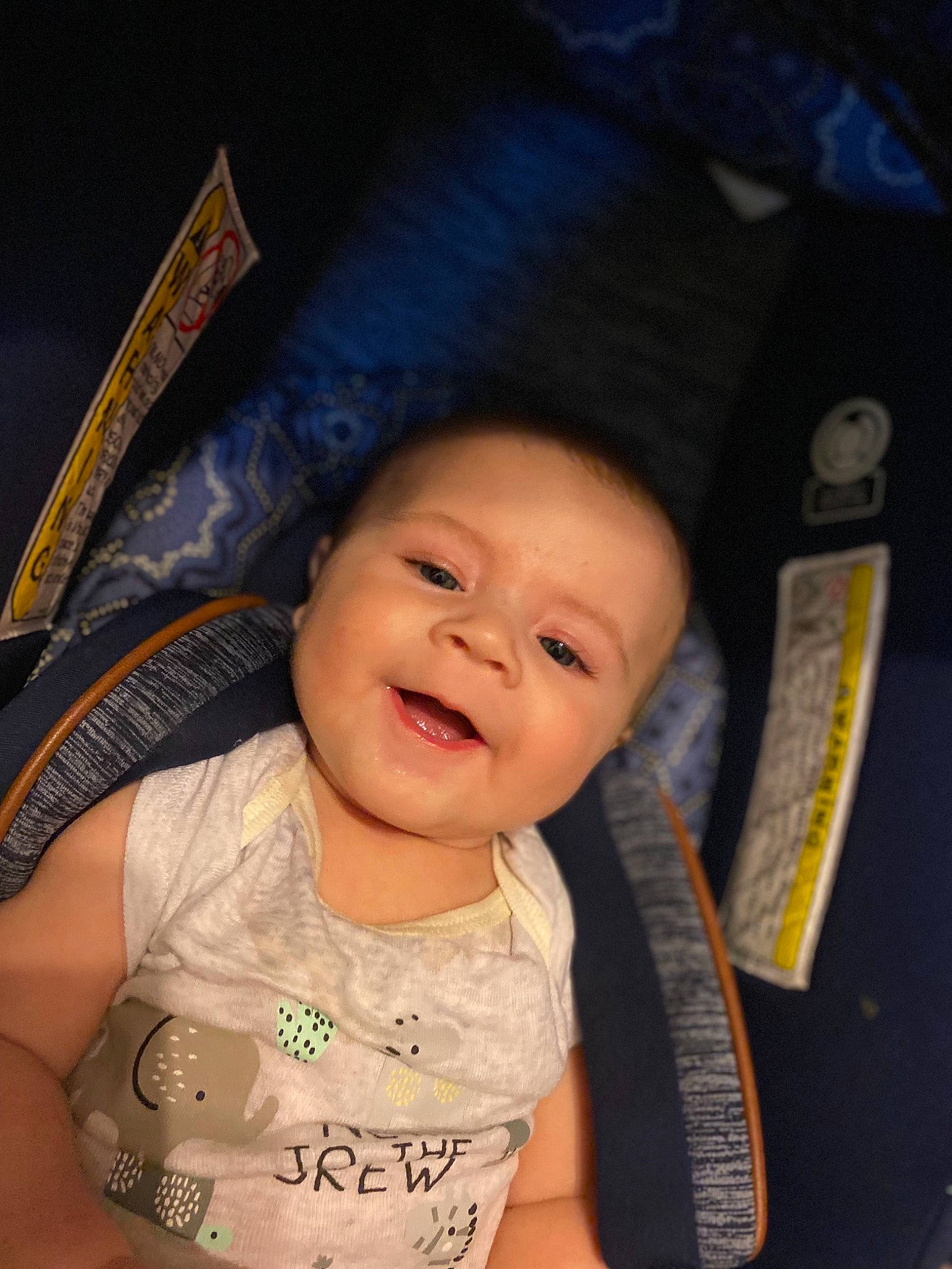 Landon joined the competition — help win amazing prizes! baby, baby_toddler_clothing, black_hair, cheek, child, eye, eyebrow, finger, flash_photography, fun, gesture, happy, iris, lip, neck, nose, person, skin, sleeve, smile