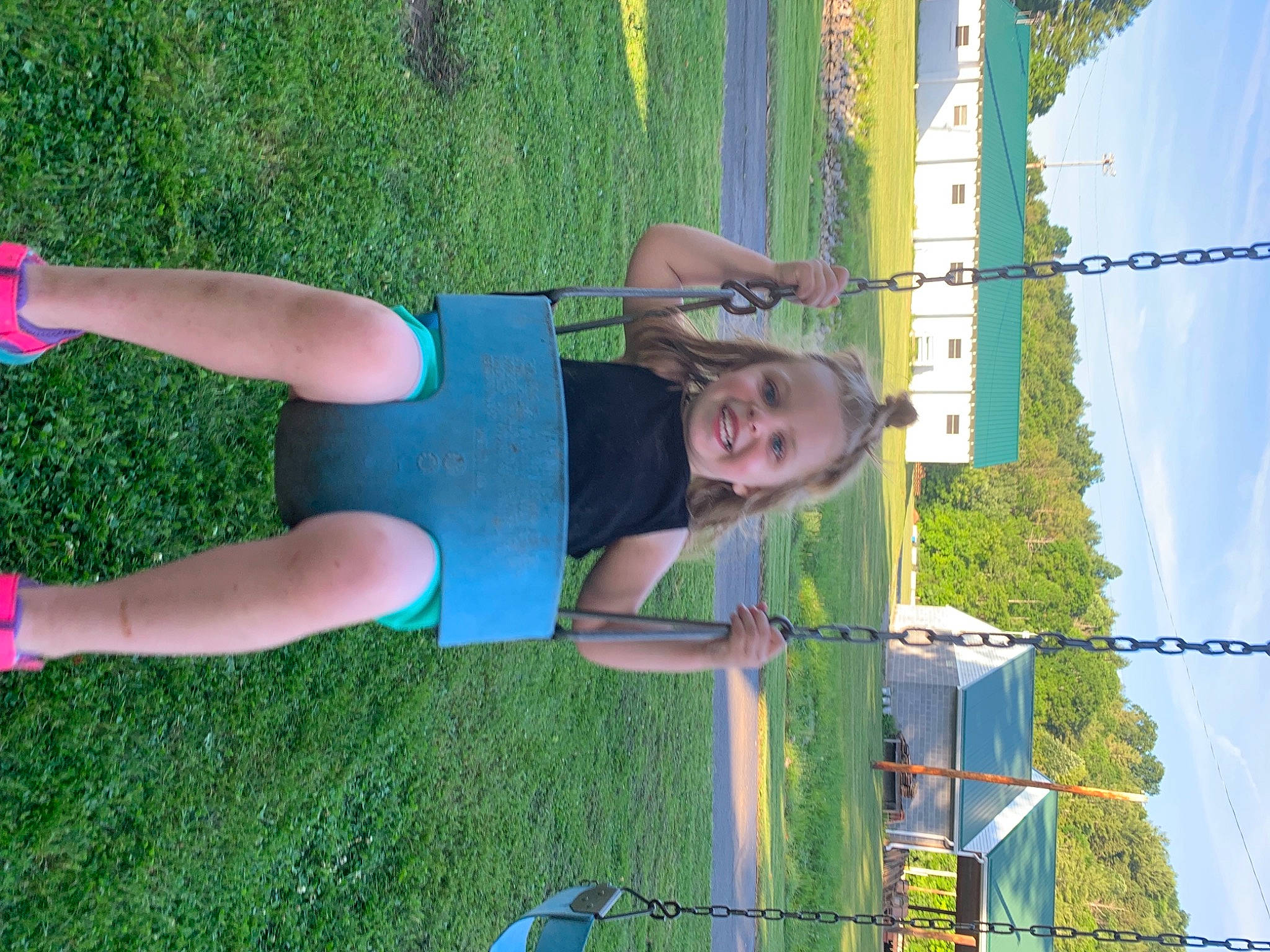 Teagan joined the competition — help win amazing prizes! active_pants, calf, electric_blue, fun, grass, green, happy, human_leg, joy, knee, leisure, people_in_nature, person, plant, recreation, shorts, sky, sportswear, t_shirt, thigh