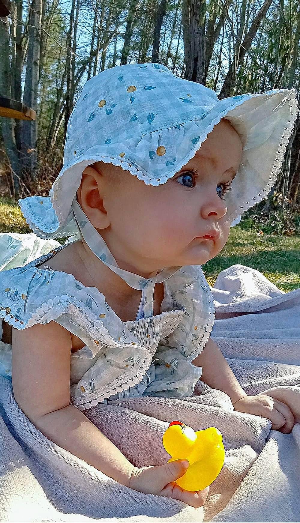 Ariana Elizabeth-rose is registered to the contest to win money with this photo: baby, baby_toddler_clothing, cap, child, electric_blue, face, fashion_accessory, fun, grass, hair_accessory, happy, hat, headwear, person, photograph, pink, sitting, skin, summer, toddler