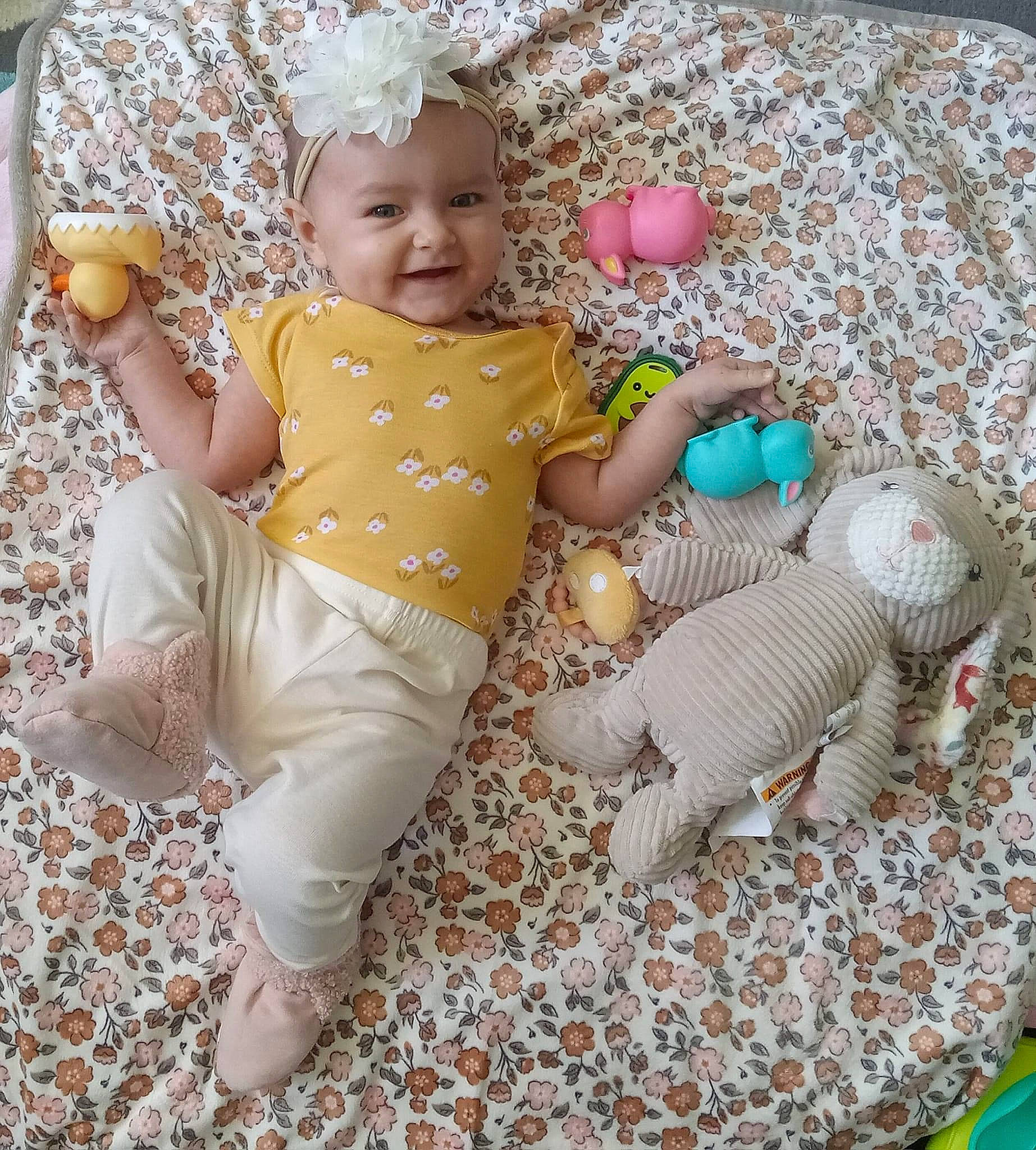 Ariana Elizabeth-rose joined the competition — help win amazing prizes! baby, baby_toddler_clothing, barefoot, child, doll, fashion_accessory, flooring, foot, fun, grass, happy, headwear, joy, pattern, people_in_nature, person, plastic, play, sitting, smile