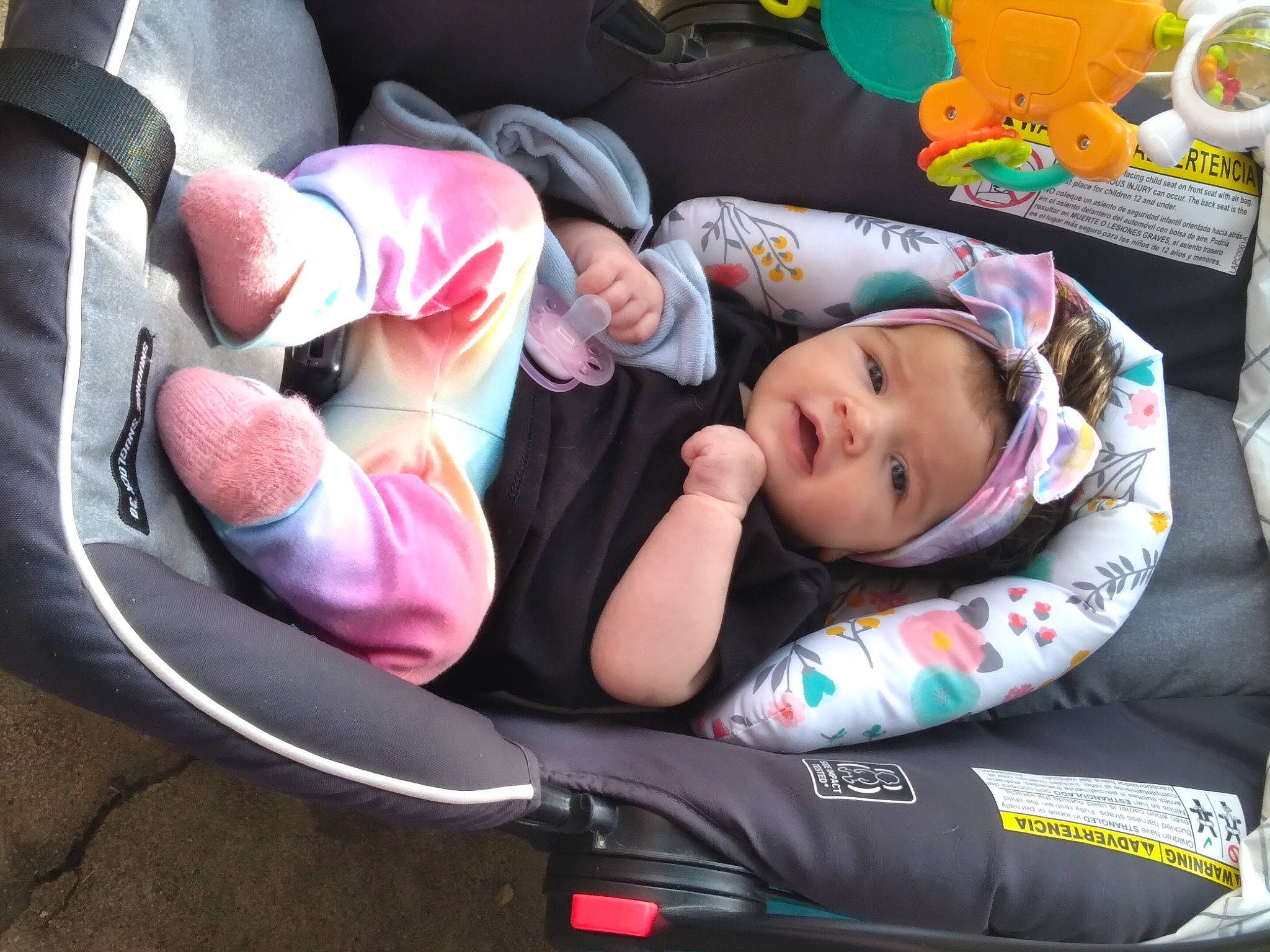 Jazlynn joined the competition — help win amazing prizes! auto_part, baby, baby_carriage, baby_in_car_seat, baby_products, baby_toddler_clothing, car_seat, child, comfort, facial_expression, fun, headwear, lap, leisure, motor_vehicle, person, pink, sitting, steering_wheel, toddler