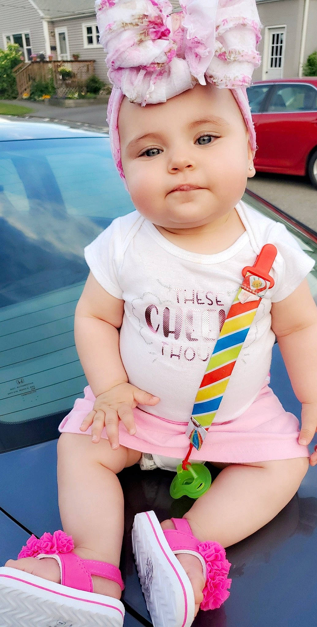 Viviana is registered to the contest to win money with this photo: baby, baby_products, baby_toddler_clothing, beauty, cheek, child, child_model, daughter, headgear, person, pink, product, sitting, skin, smile, toddler