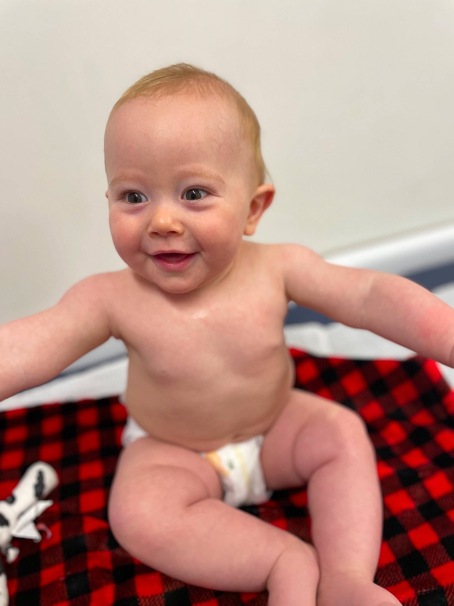 Brantlee is registered to the contest to win money with this photo: abdomen, baby, baby_toddler_clothing, cheek, chest, child, finger, joy, leg, lip, muscle, person, plaid, shorts, skin, smile, stomach, tartan, thigh, thumb