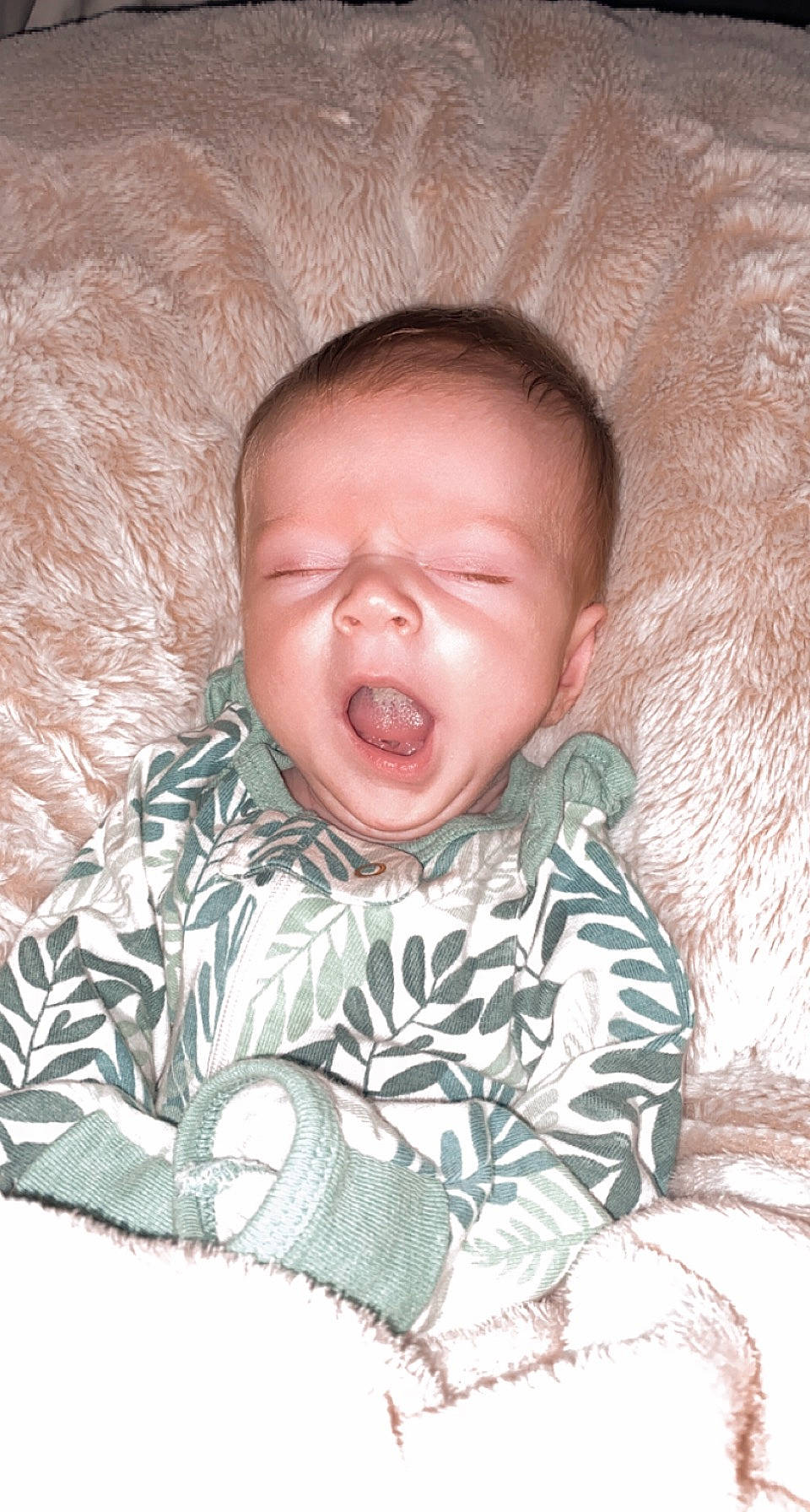 Brynnleigh is registered to the contest to win money with this photo: baby, baby_toddler_clothing, cheek, child, comfort, crying, ear, eye, face, happy, head, human_body, iris, linens, mouth, nose, person, skin, sleeve, toddler