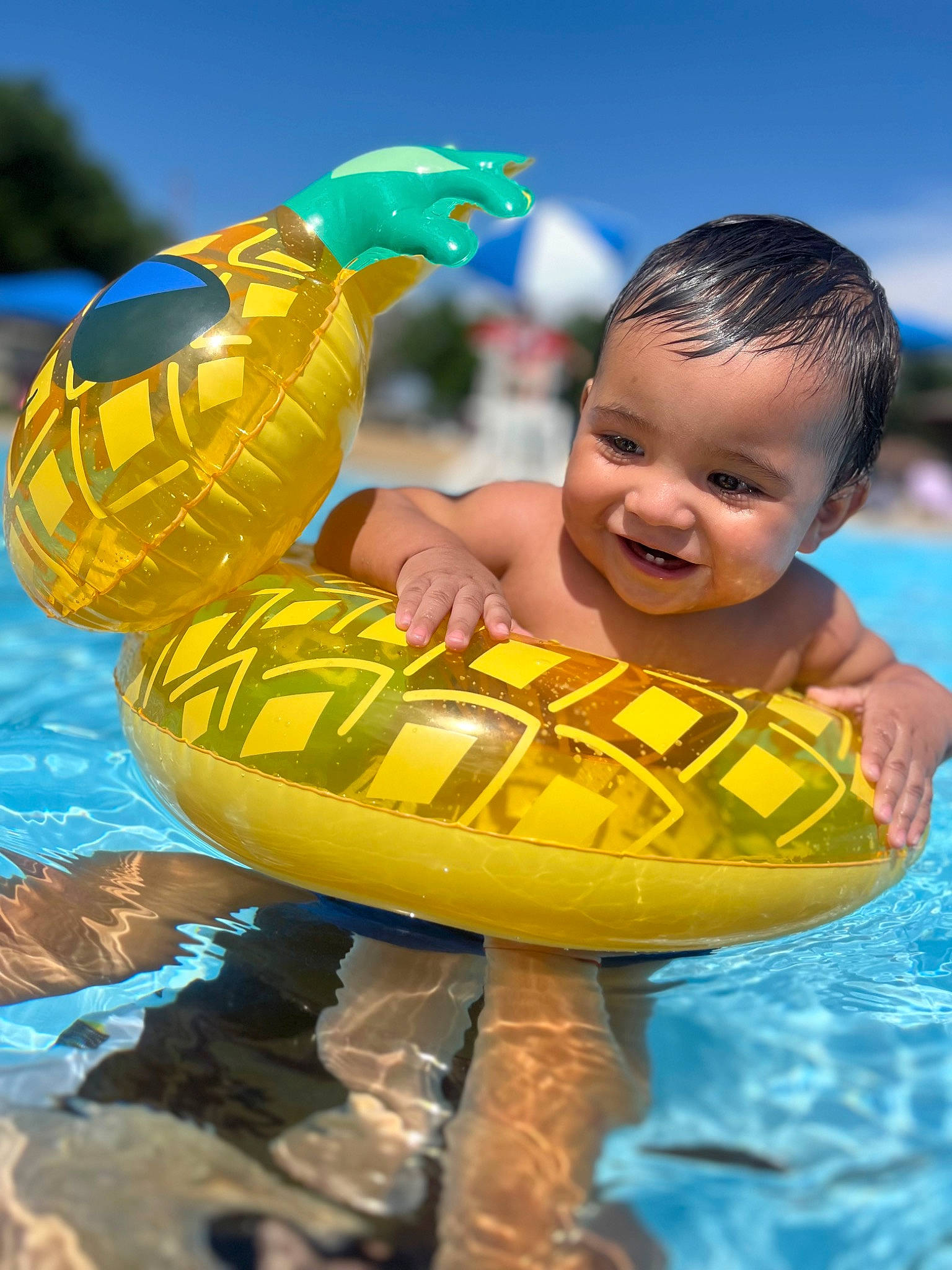 Abraham joined the competition — help win amazing prizes! baby, baby_float, child, fun, games, happy, inflatable, joy, leisure, outdoor_recreation, people_in_nature, person, personal_protective_equipment, product, recreation, sky, smile, summer, swimming_pool, toddler