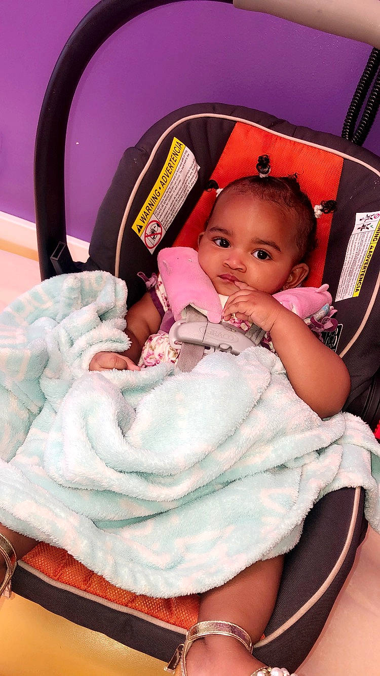 Ashanti joined the competition — help win amazing prizes! baby, baby_carriage, baby_in_car_seat, baby_products, car_seat, cheek, child, comfort, eye, person, pink, play, product, skin, toddler