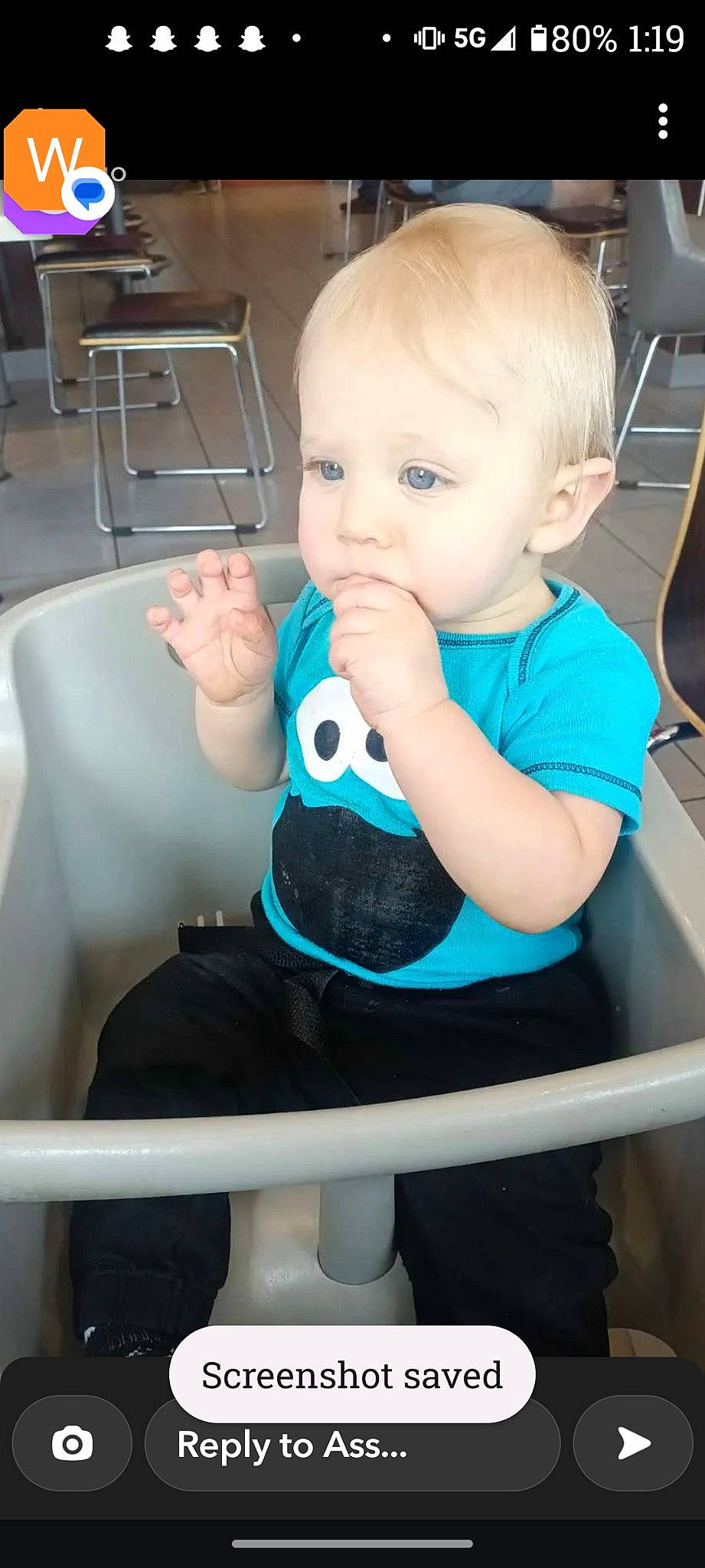 Benjamin joined the competition — help win amazing prizes! baby, baby_products, baby_toddler_clothing, chair, cheek, child, comfort, electric_blue, face, finger, fun, head, joint, person, shoulder, sitting, skin, sleeve, t_shirt, thumb