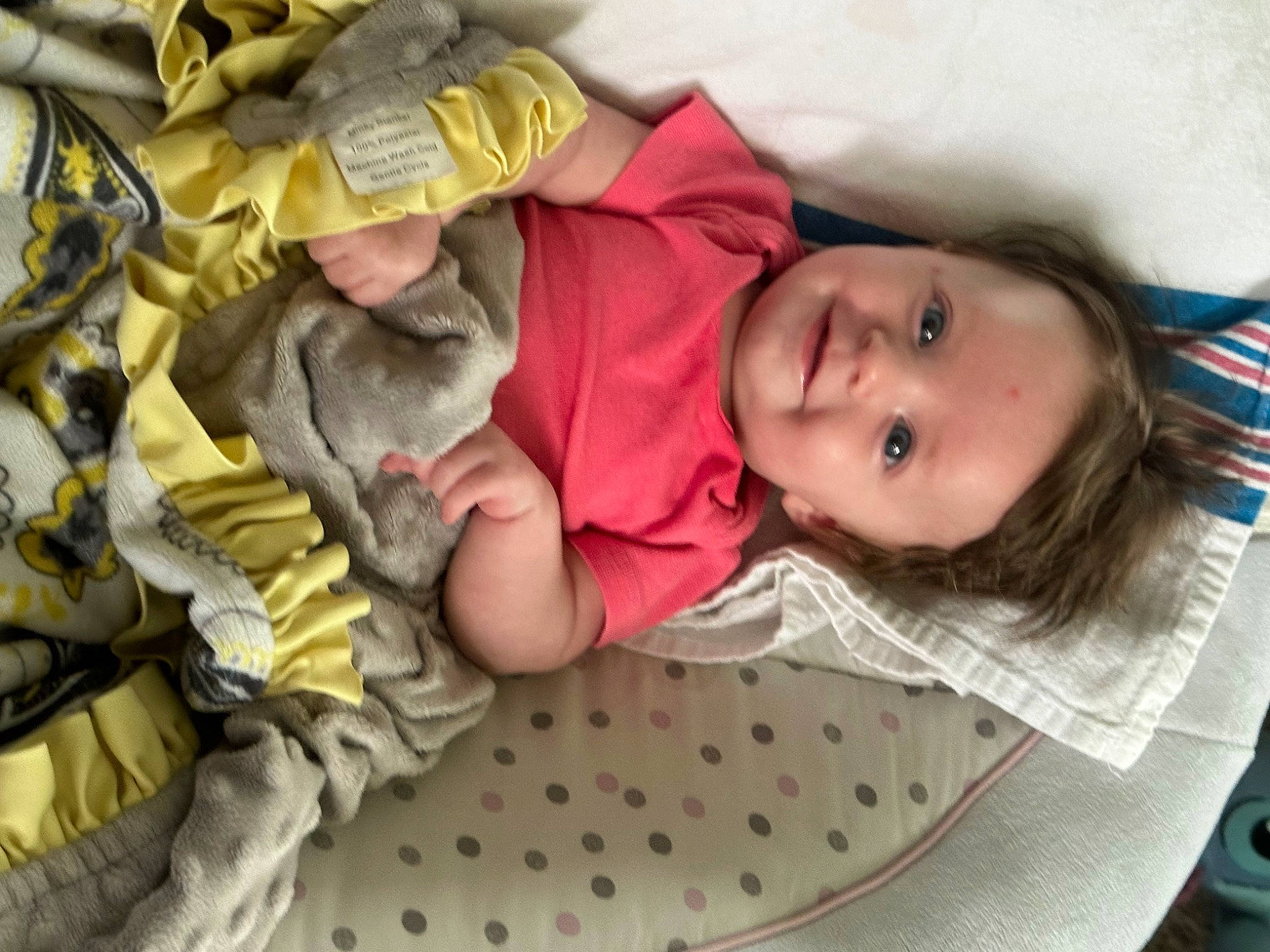 Paisley is registered to the contest to win money with this photo: baby, baby_products, baby_sleeping, baby_toddler_clothing, beauty, bedtime, blanket, cheek, child, comfort, facial_expression, joy, linens, mouth, nap, pattern, person, room, skin, sleep