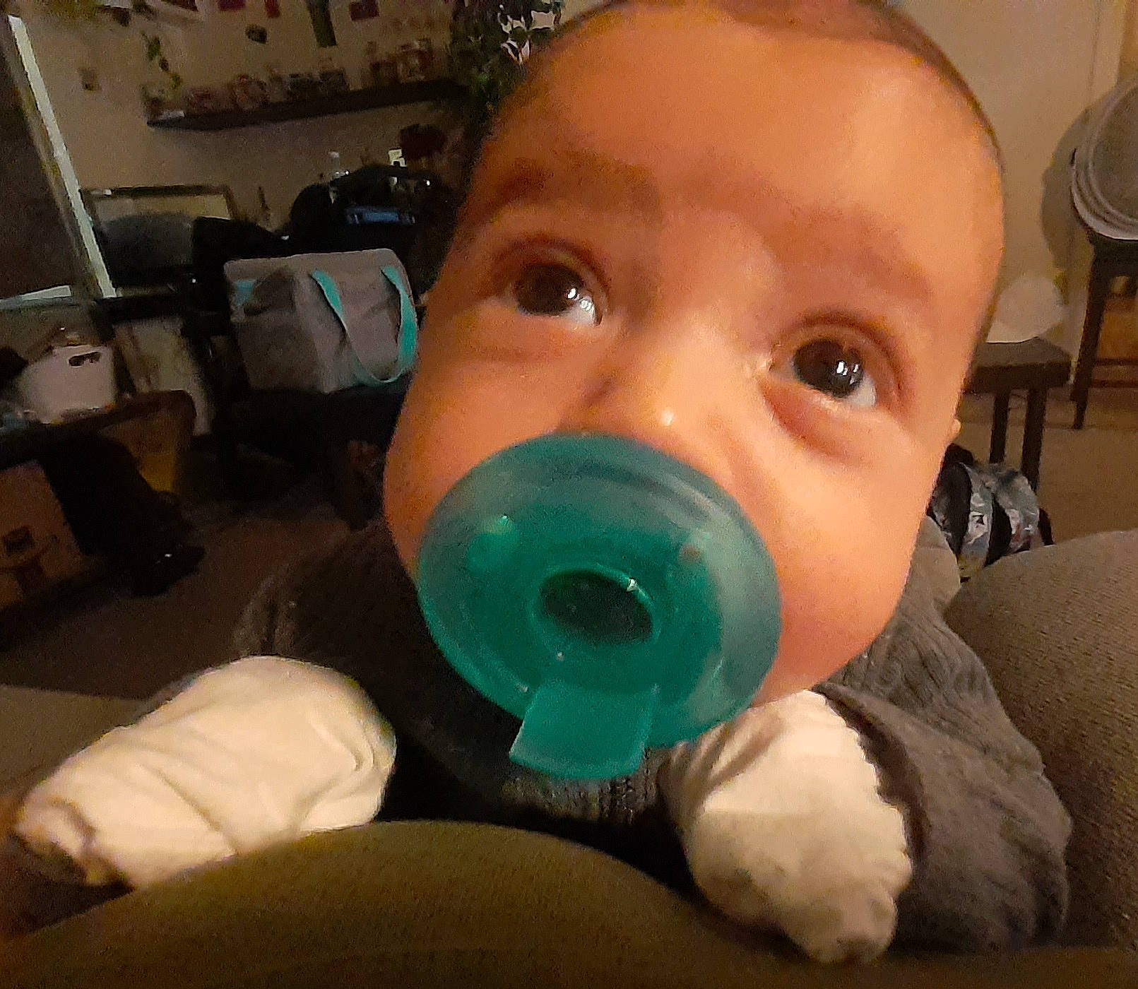 Elias joined the competition — help win amazing prizes! baby, baby_products, baby_toddler_clothing, cheek, child, chin, drinkware, ear, eyebrow, eyelash, finger, fun, jaw, mouth, nose, person, personal_protective_equipment, plastic, skin, thumb