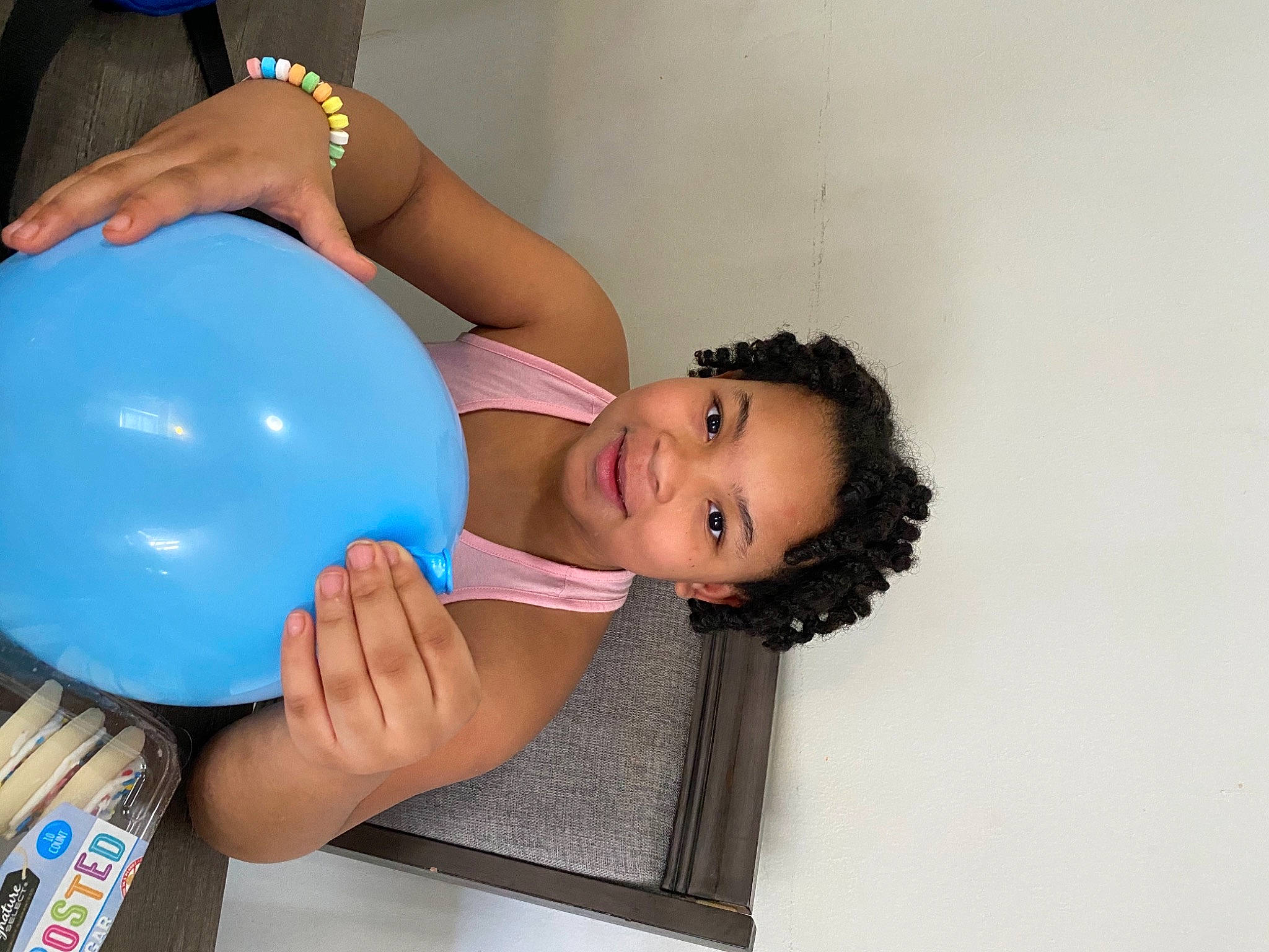 Aniyah joined the competition — help win amazing prizes! arm, balloon, beauty, child, elbow, electric_blue, event, facial_expression, finger, fun, hairstyle, happy, joy, muscle, nail, party_supply, person, plastic, smile, toddler