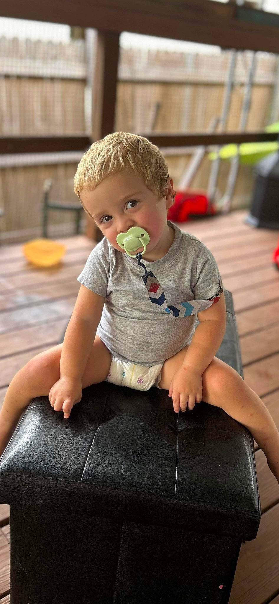 Jaxson joined the competition — help win amazing prizes! baby, baby_toddler_clothing, cheek, child, comfort, face, flooring, fun, happy, human_leg, leisure, person, play, portrait_photography, sitting, sleeve, t_shirt, toddler, vacation, wood