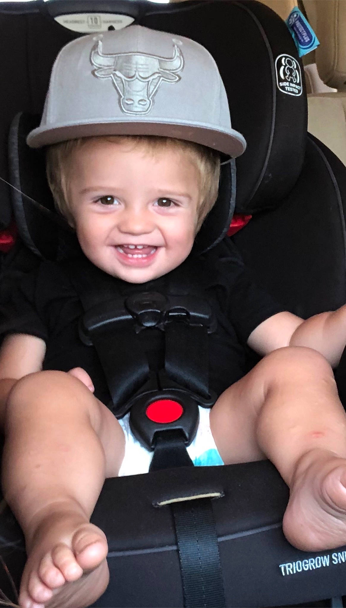 Jaxson joined the competition — help win amazing prizes! baby, black, cap, child, comfort, fashion_accessory, finger, flash_photography, fun, gesture, happy, helmet, joy, person, personal_protective_equipment, photograph, red, sleeve, smile, sports_gear