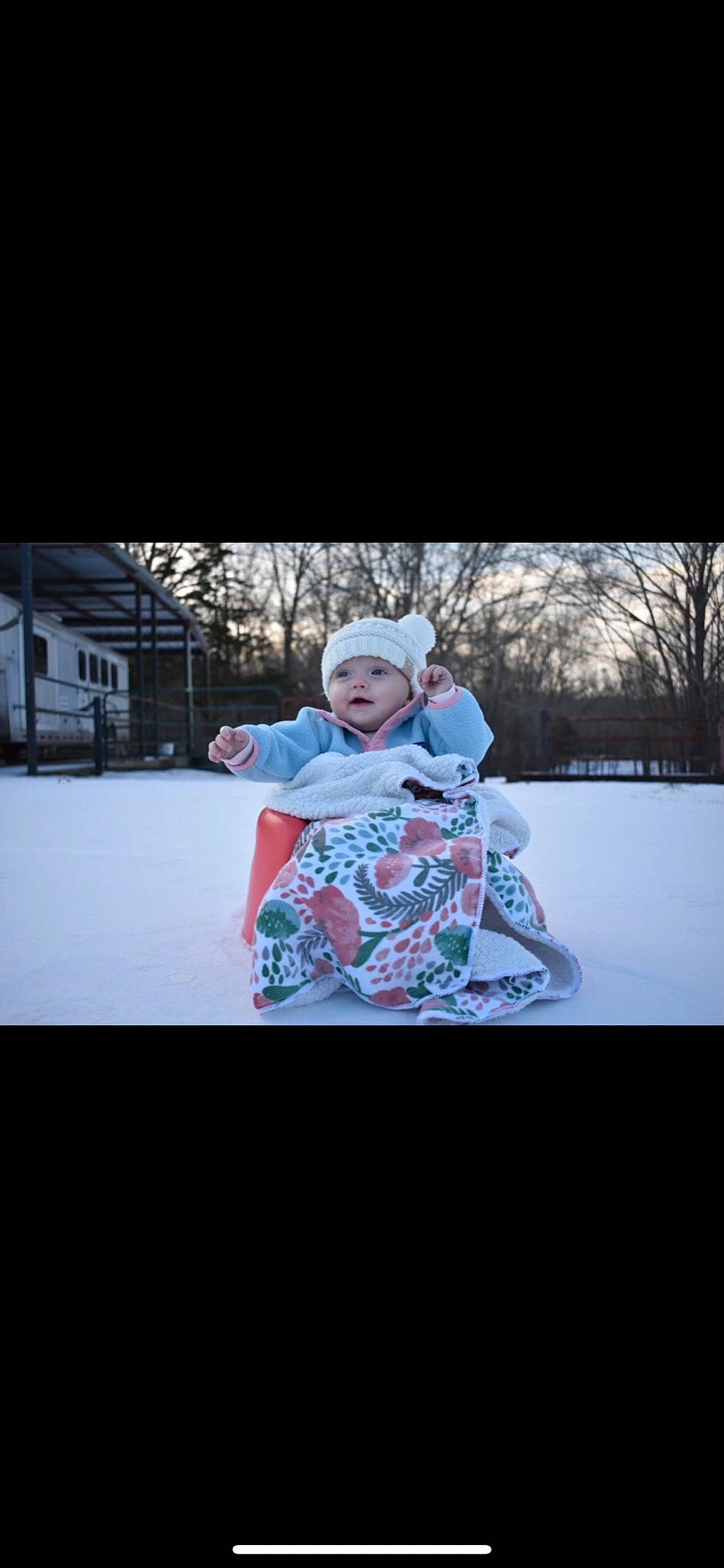 Leighton joined the competition — help win amazing prizes! flash_photography, font, freezing, fun, grass, happy, headwear, leisure, magenta, pattern, person, portrait_photography, recreation, sitting, sleeve, snow, street_fashion, tints_and_shades, toddler, tree