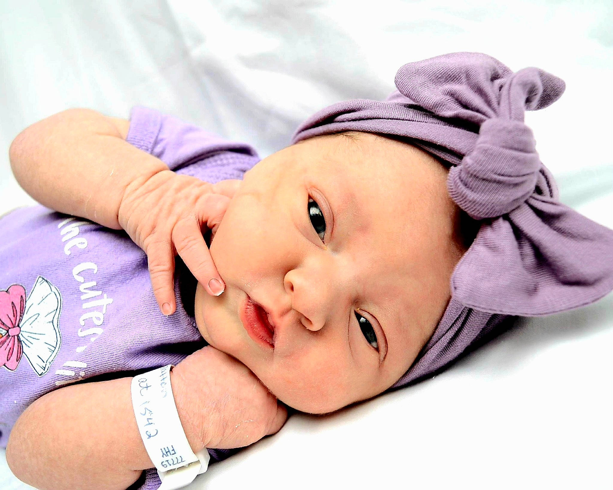 Alexandria joined the competition — help win amazing prizes! baby, baby_sleeping, baby_toddler_clothing, cap, cheek, comfort, eyelash, finger, gesture, happy, headwear, human_body, lip, neck, nose, person, pink, purple, smile, textile