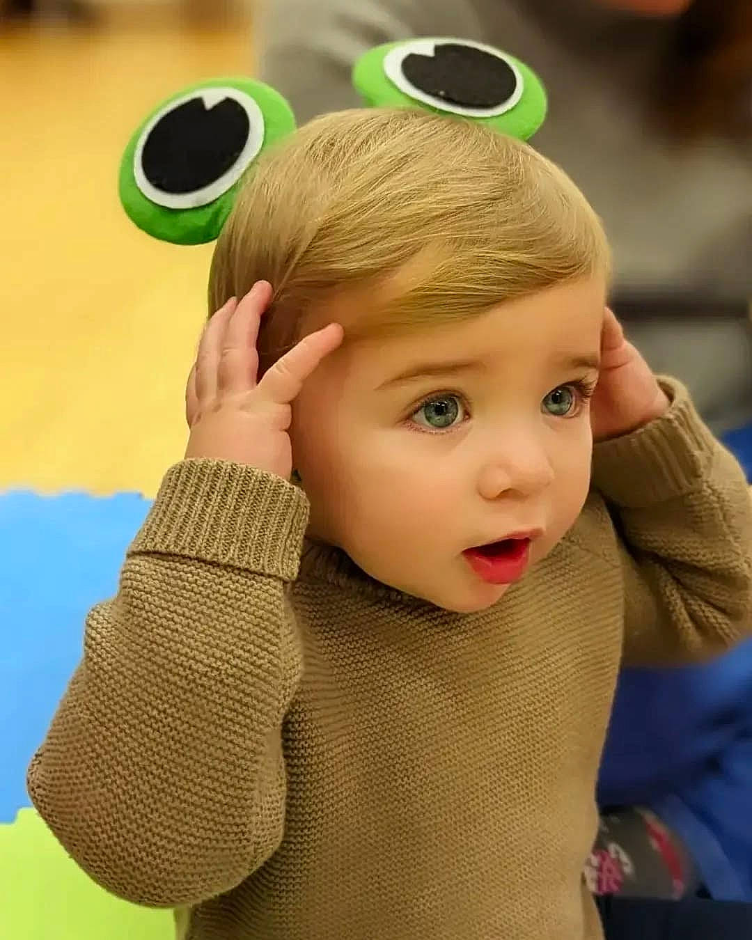 Albert joined the competition — help win amazing prizes! audio_equipment, baby, baby_toddler_clothing, child, ear, eyelash, eyewear, fashion_accessory, finger, fun, gesture, goggles, happy, head, person, personal_protective_equipment, sleeve, sunglasses, surprise, thumb