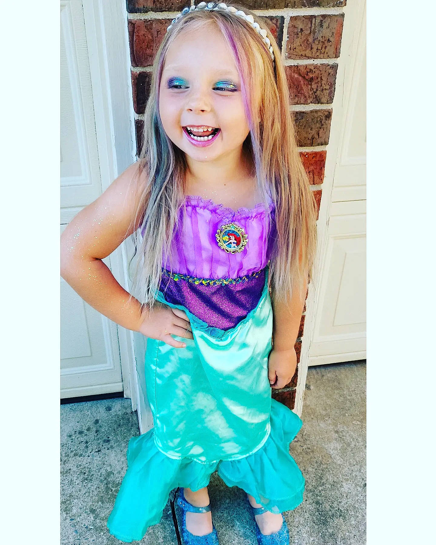 Hartley joined the competition — help win amazing prizes! aqua, baby_toddler_clothing, cool, day_dress, dress, electric_blue, eye, face, facial_expression, fashion_design, hair, happy, head, joy, magenta, person, pink, purple, sleeve, smile