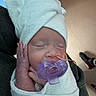 Alice joined the competition — help win amazing prizes! newborn, baby, infant, pacifier, towel, wrapped, sleeping, hand, feeding_tube, hospital, care, closeup, face, peaceful, skin, head, resting, indoors, person, medical